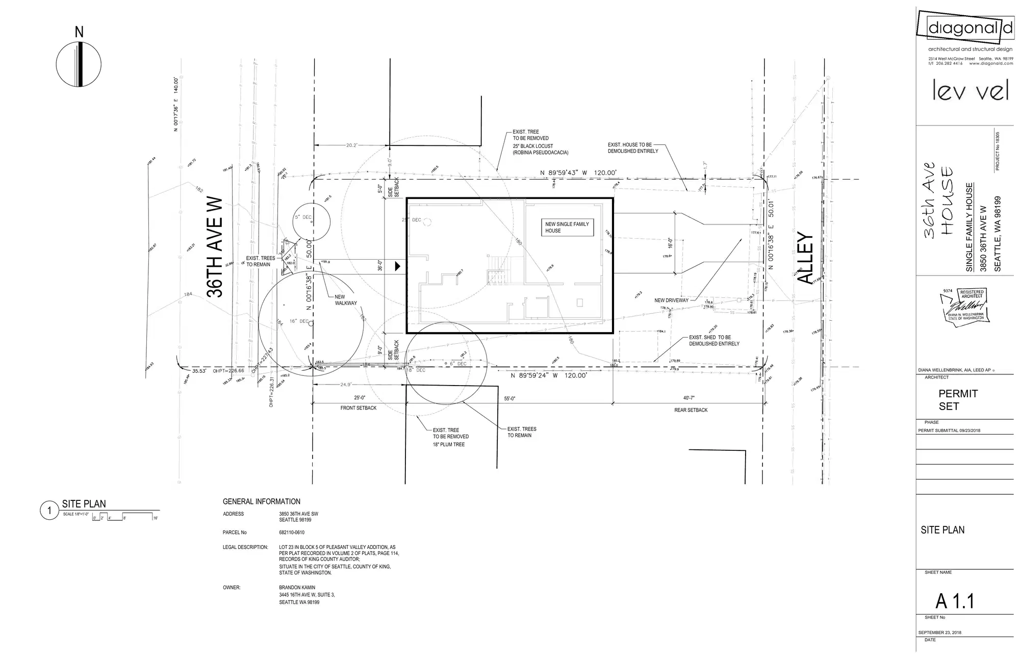 Site plan for 3850 36th Ave W