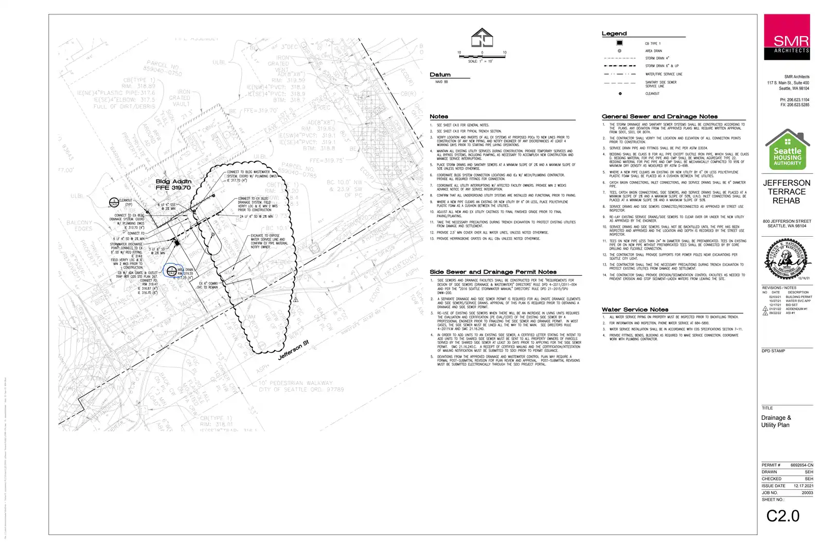 Site plan for 800 Jefferson St