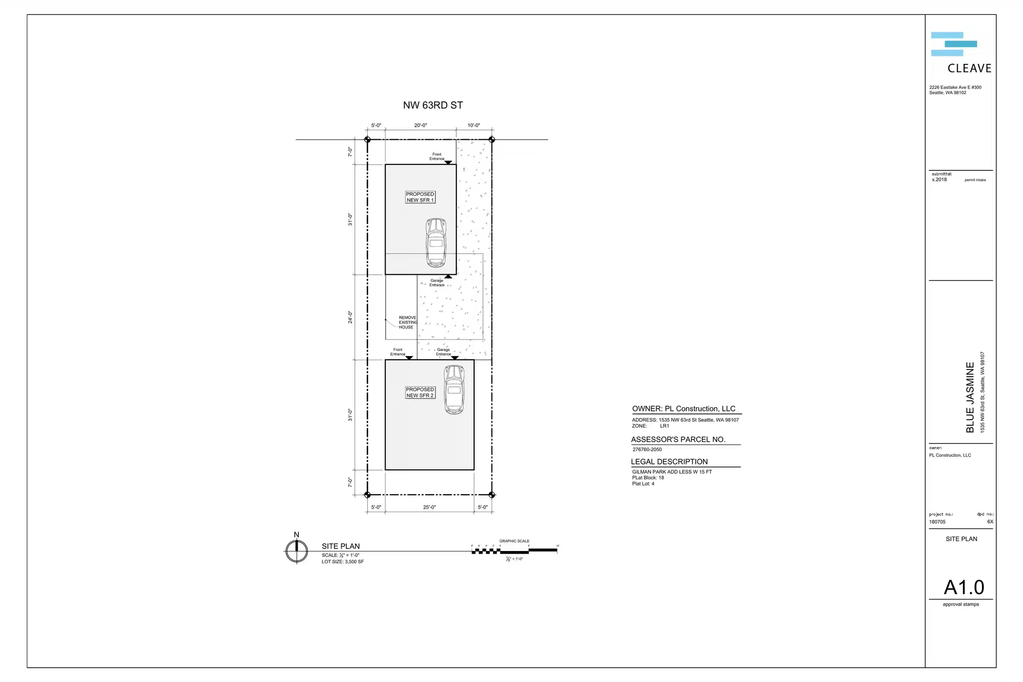 Site plan for 1535 NW 63rd St