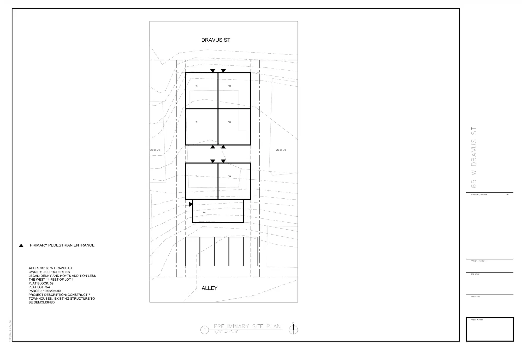 Site plan for 65 W Dravus St