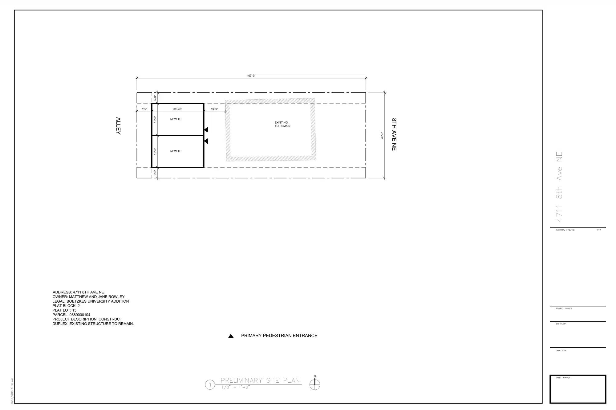 Site plan for 4711 8th Ave NE