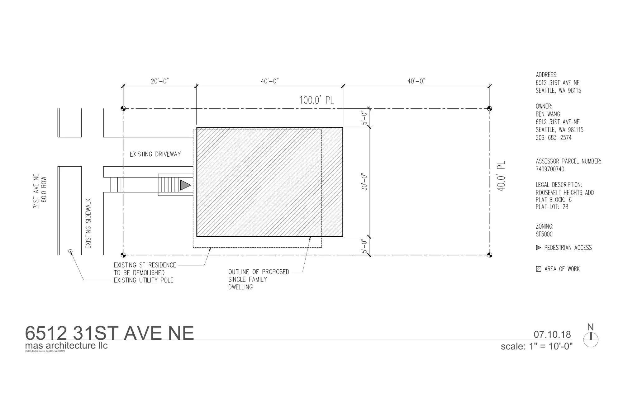 Site plan for 6512 31st Ave NE
