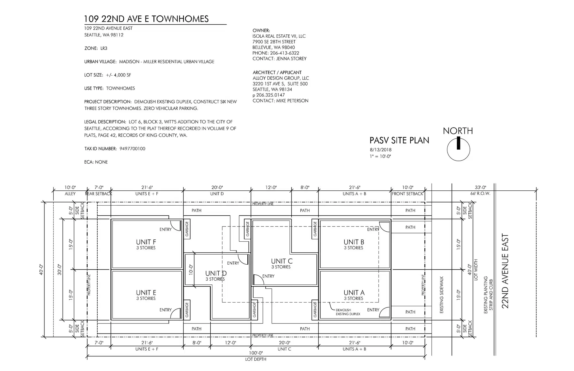 Site plan for 109 22nd Ave E