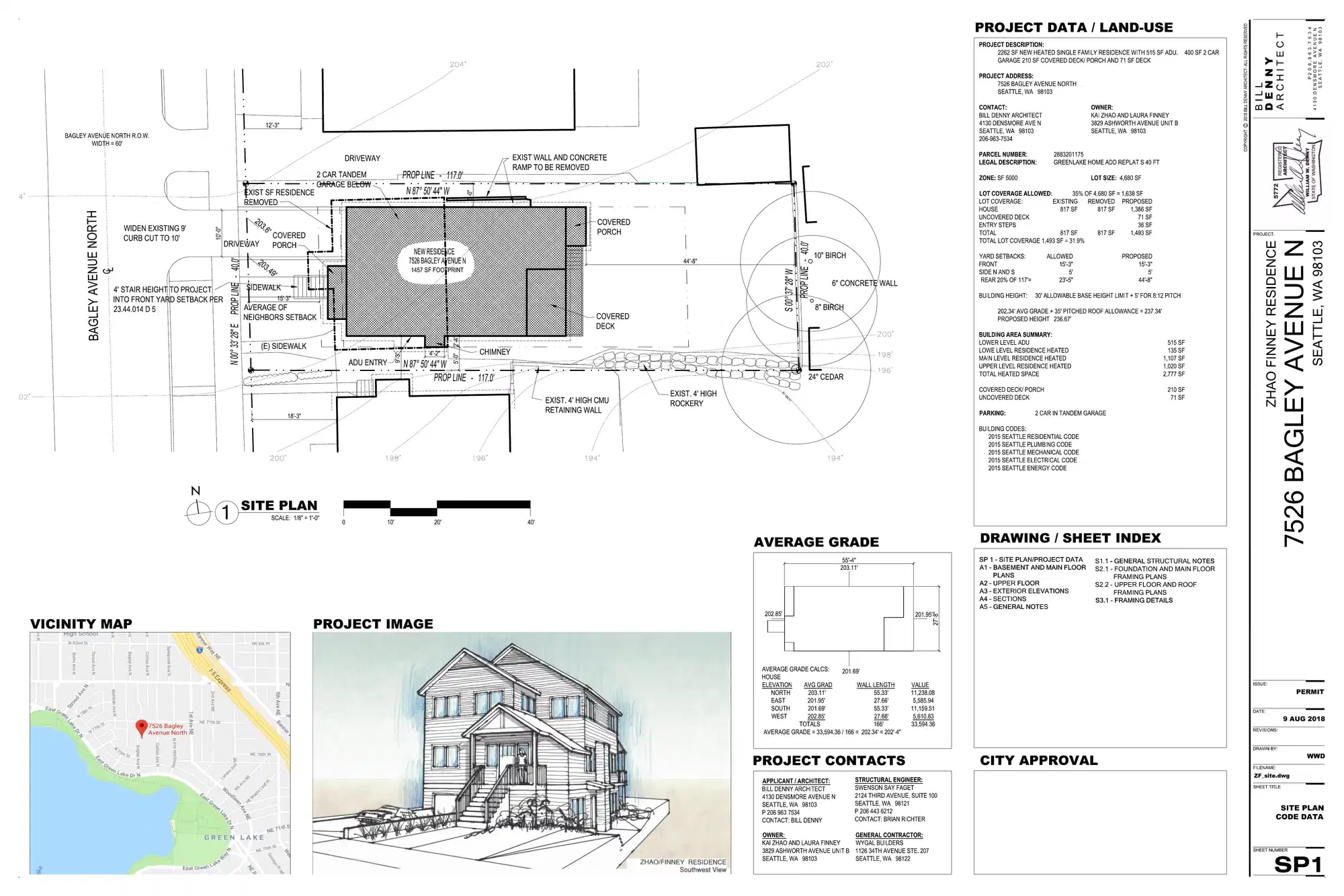 Site plan for 7526 Bagley Ave N