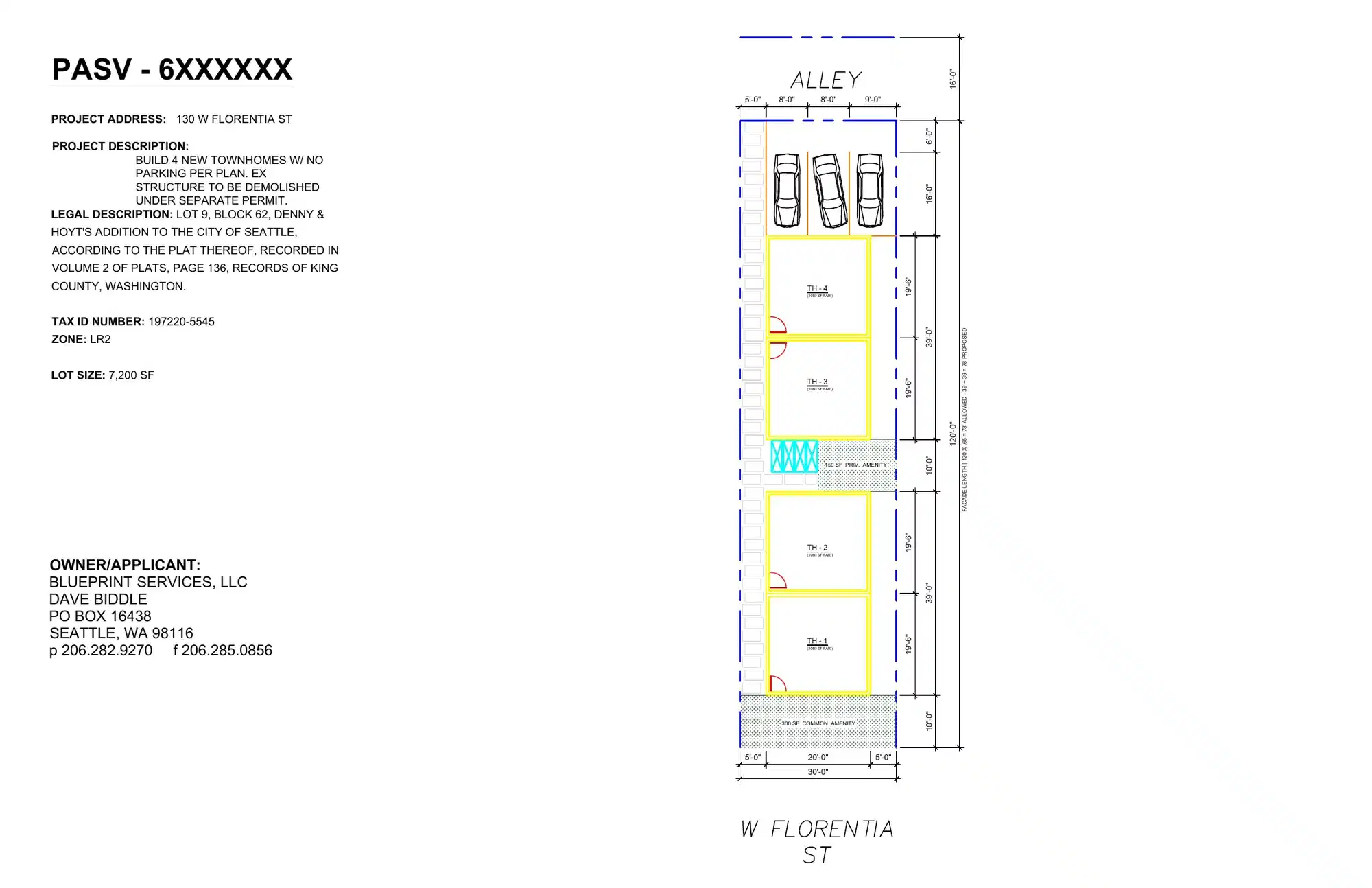 Site plan for 128 W Florentia St