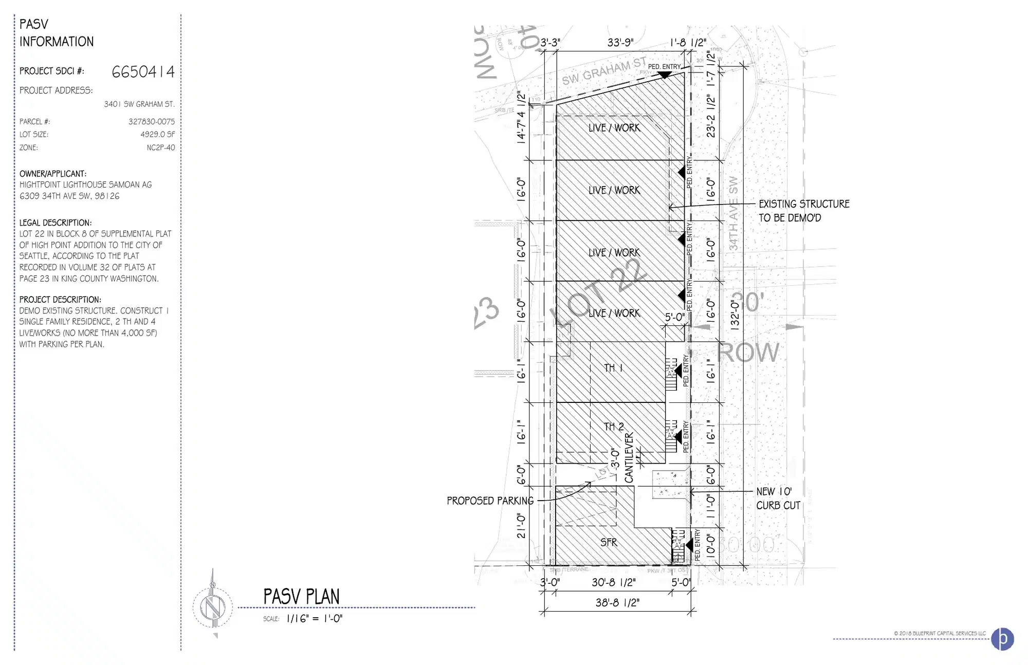 Site plan for 6301 34th Ave SW