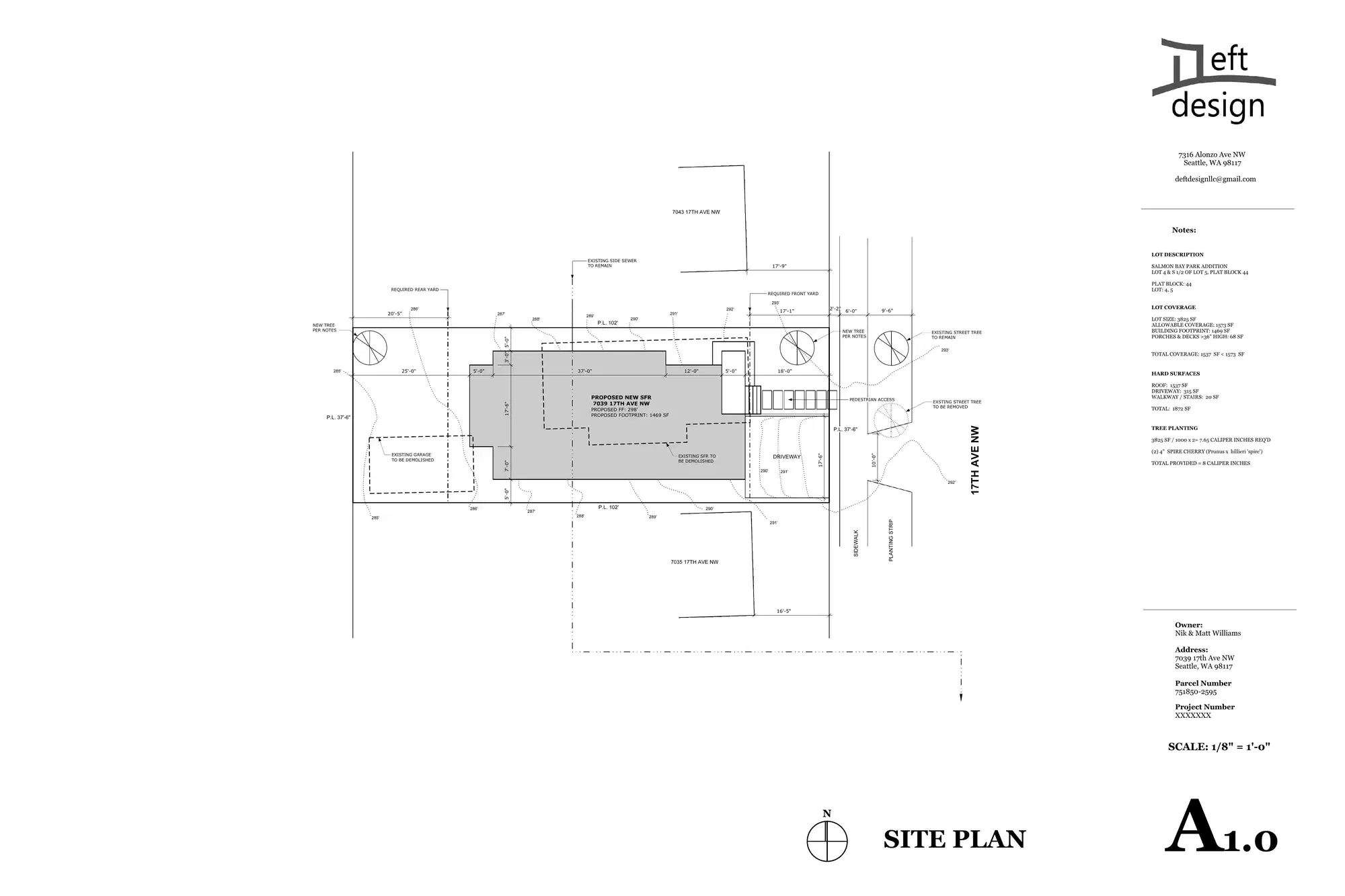 Site plan for 7039 17th Ave NW