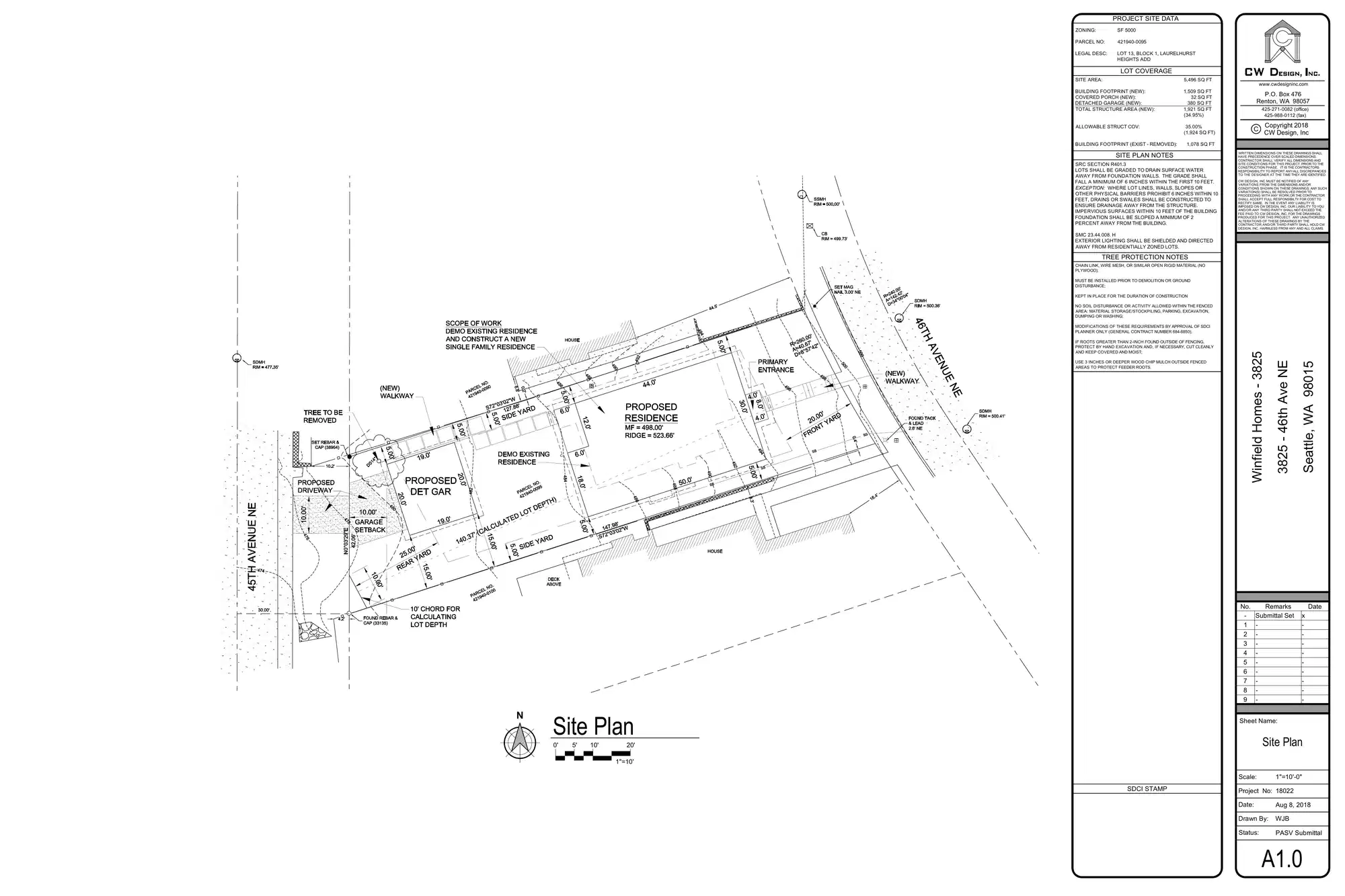 Site plan for 3825 46th Ave NE