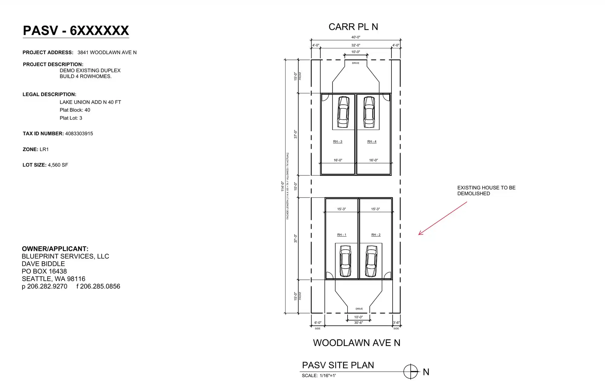 Site plan for 3840 Carr Pl N