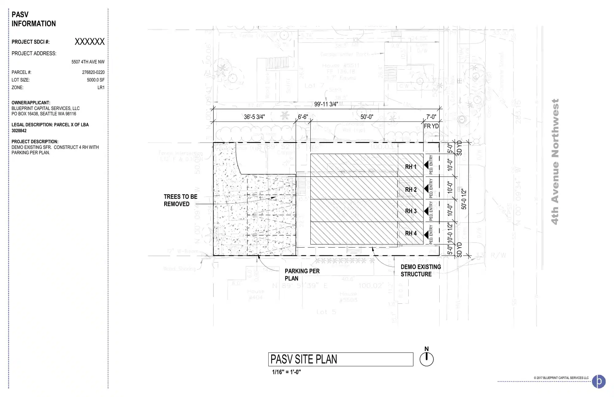 Site plan for 5507 4th Ave NW