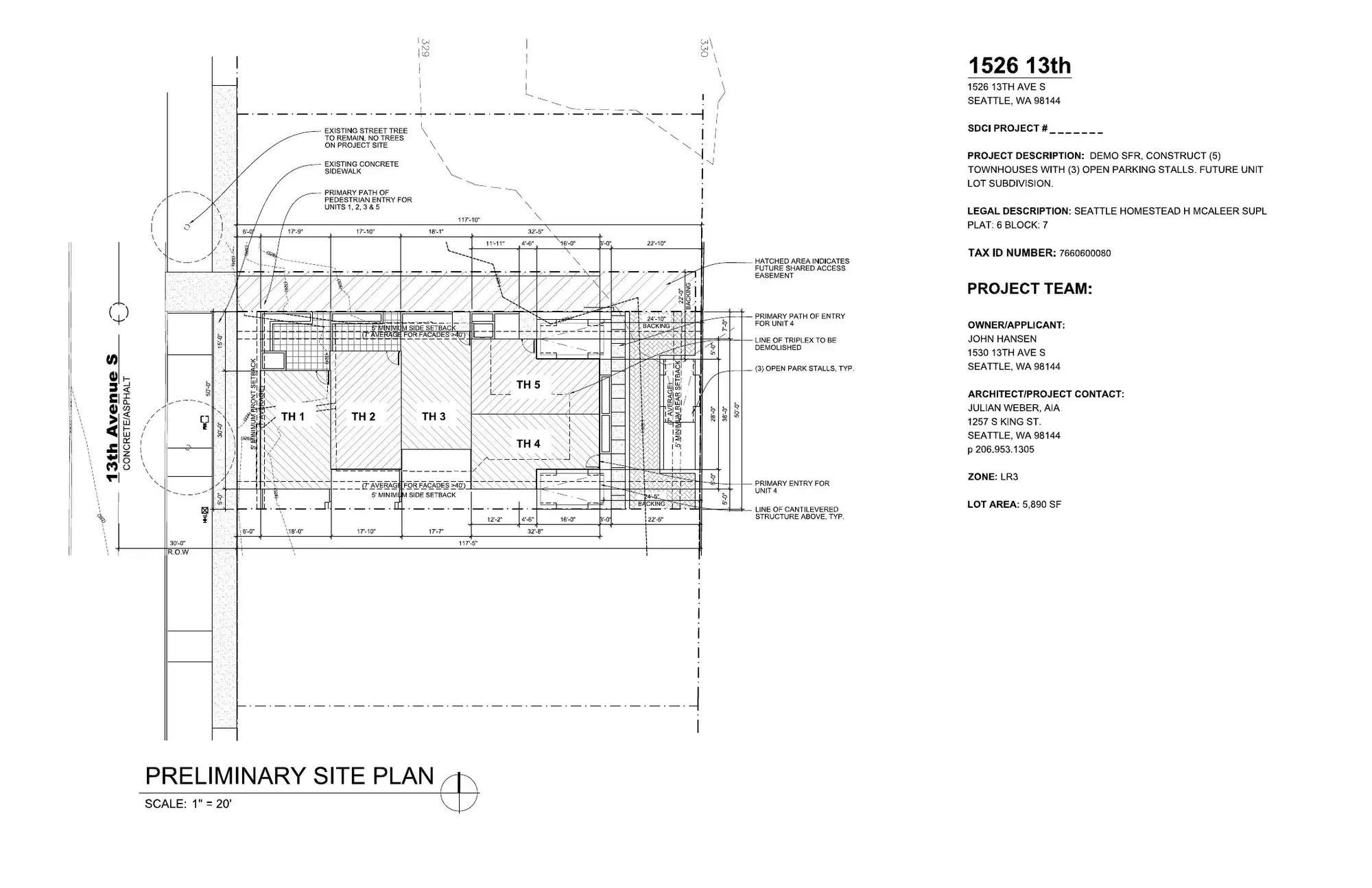 Site plan for 1526 13th Ave S