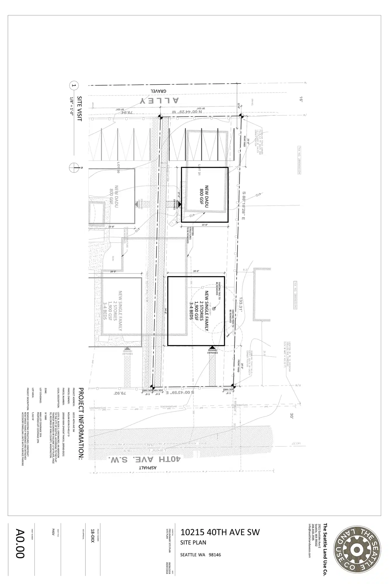 Site plan for 10213 40th Ave SW