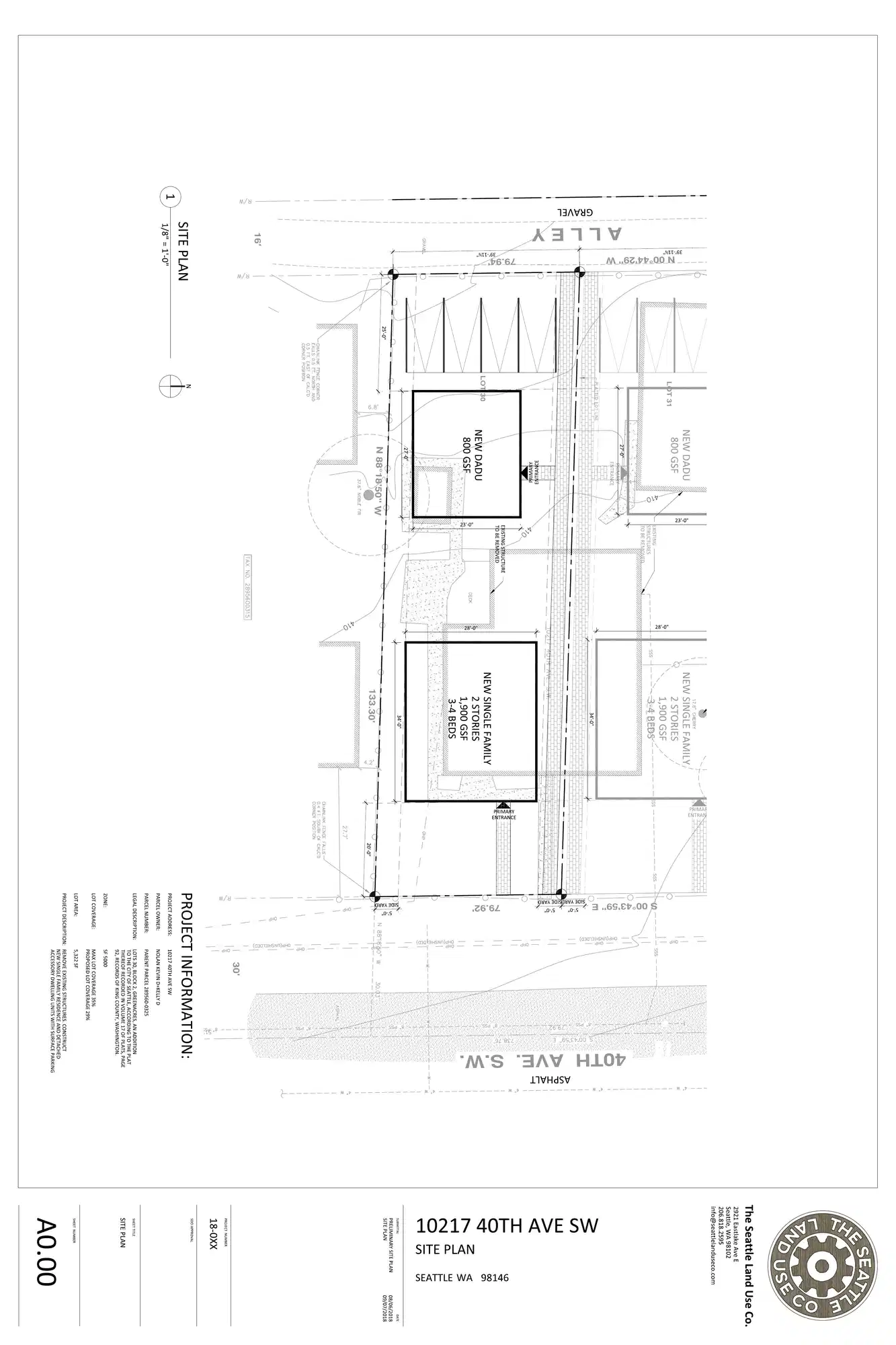 Site plan for 10217 40th Ave SW