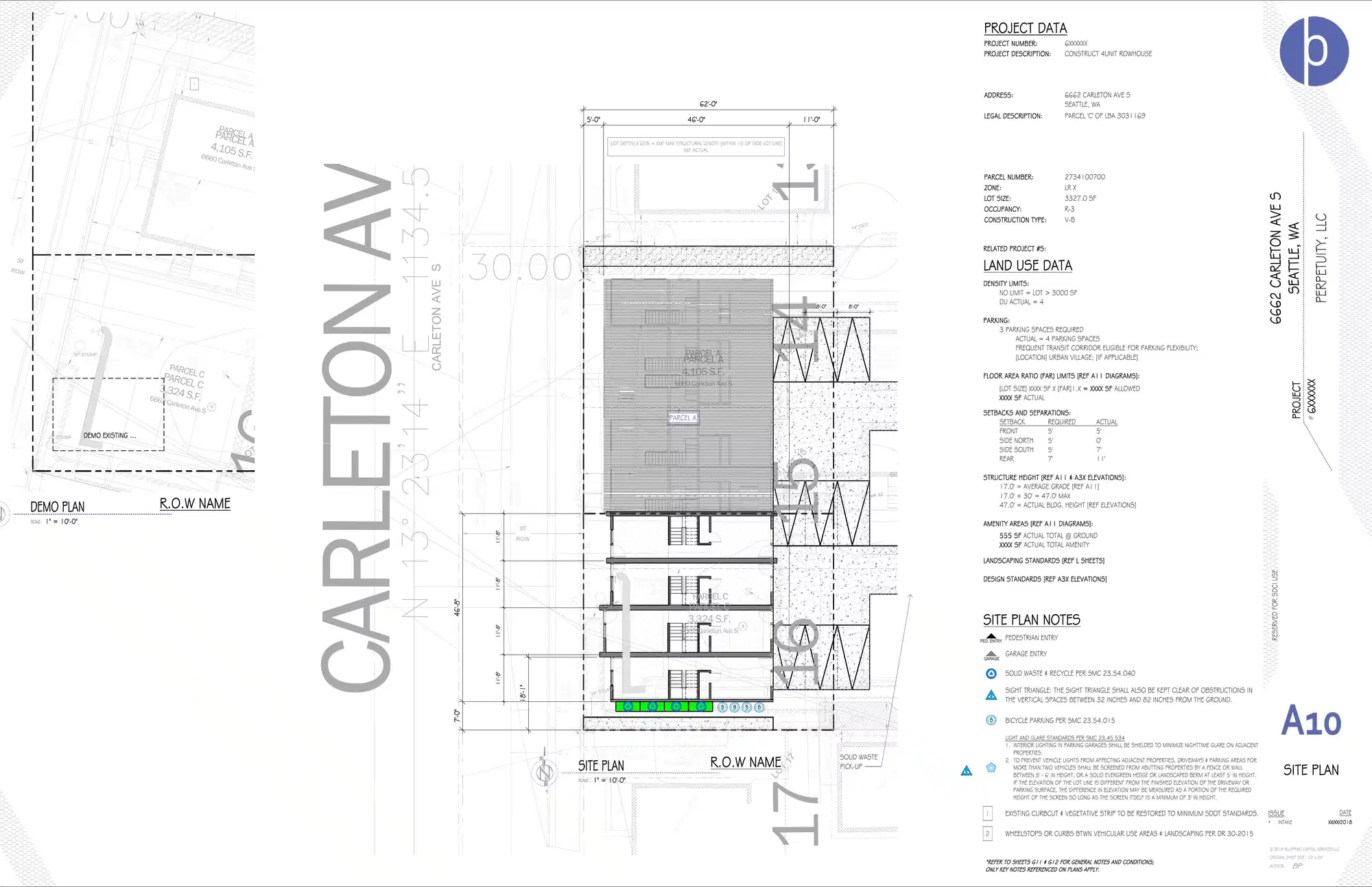 Site plan for 6662 Carleton Ave S