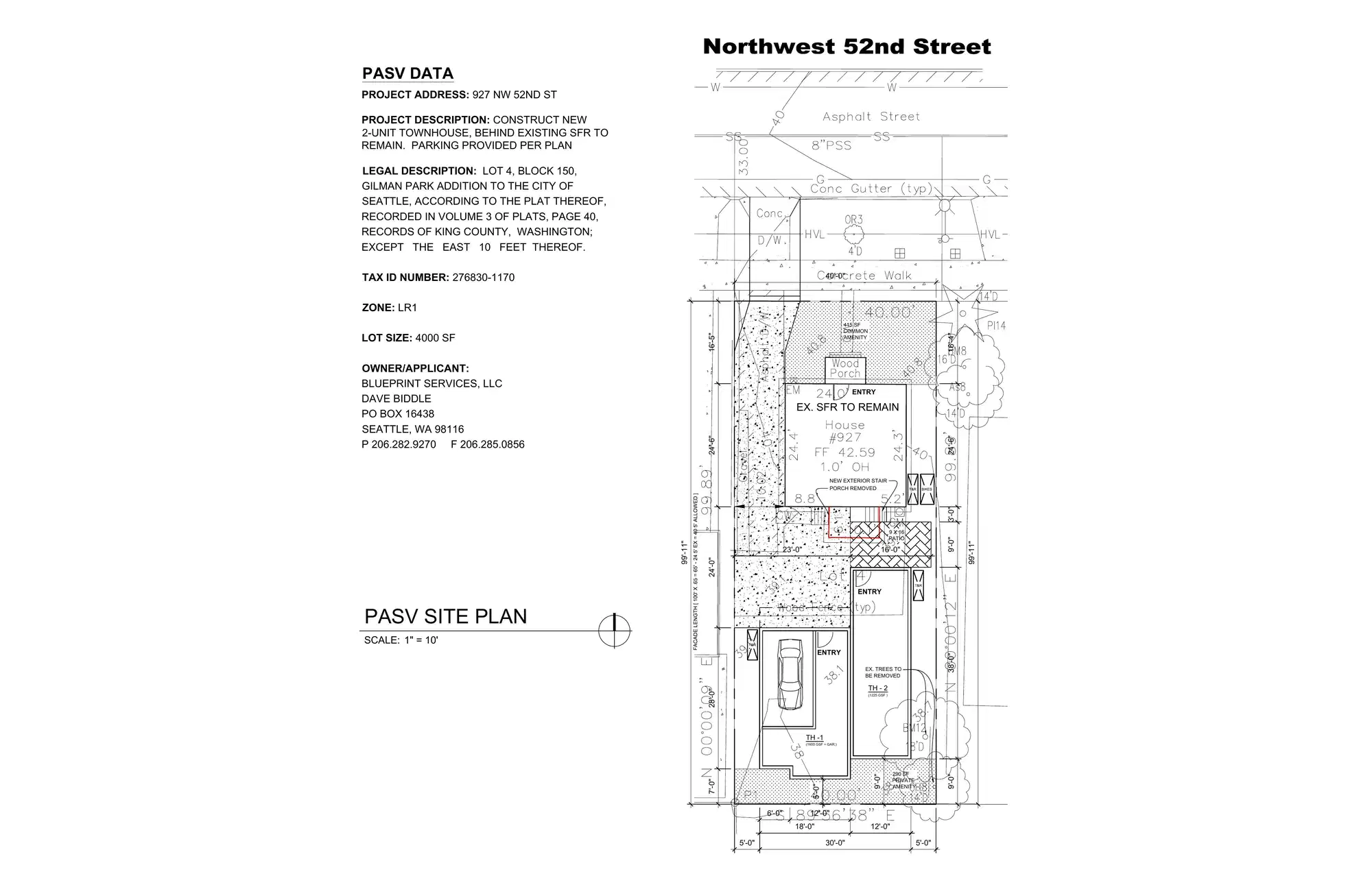Site plan for 929 NW 52nd St