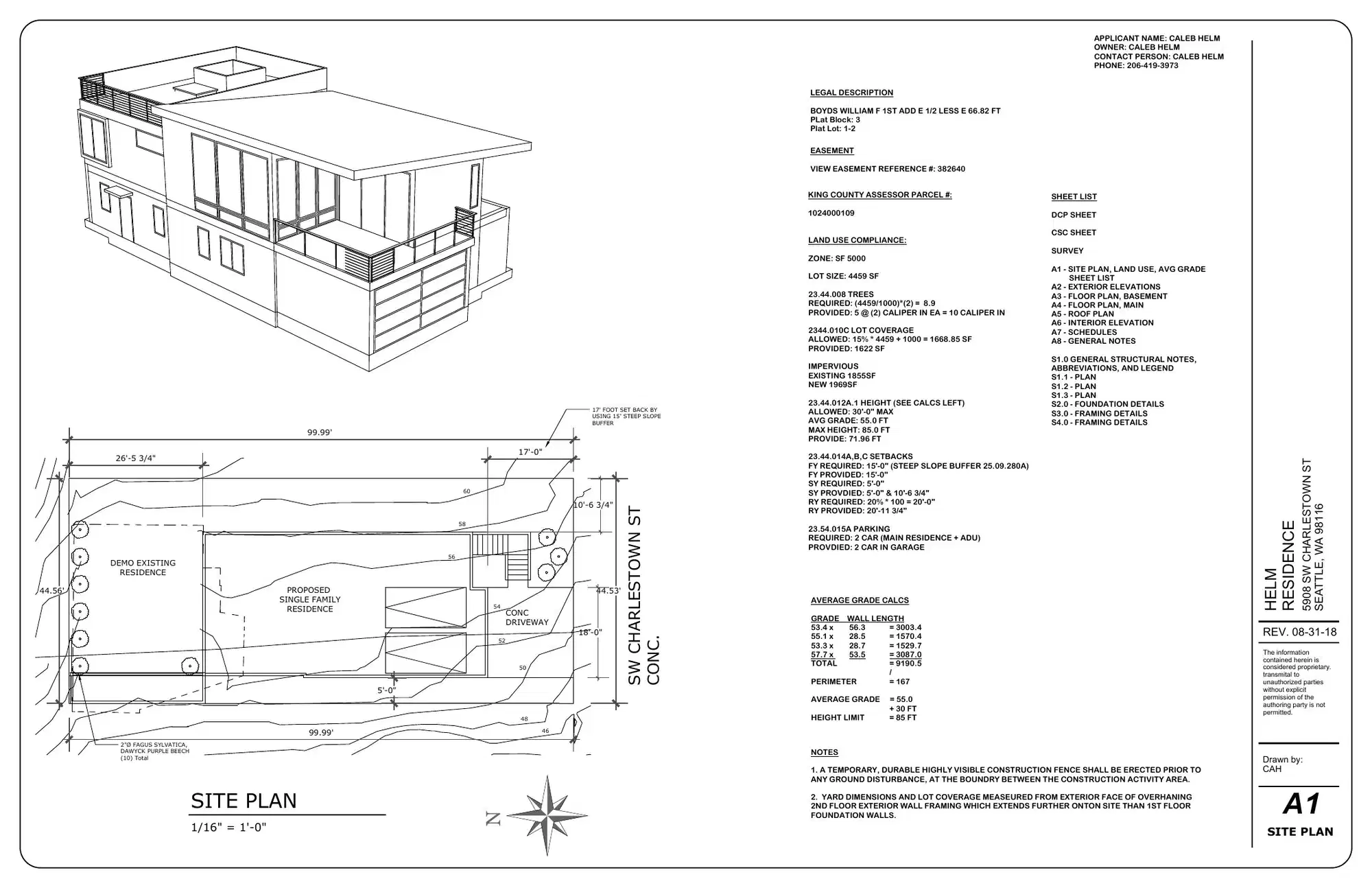 Site plan for 5908 SW Charlestown St