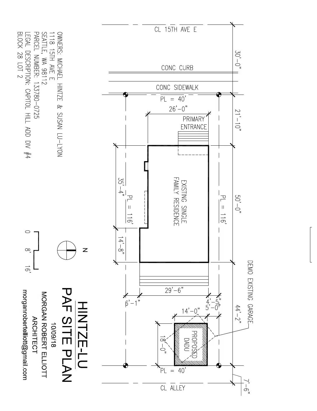 Site plan for 1118 15th Ave E