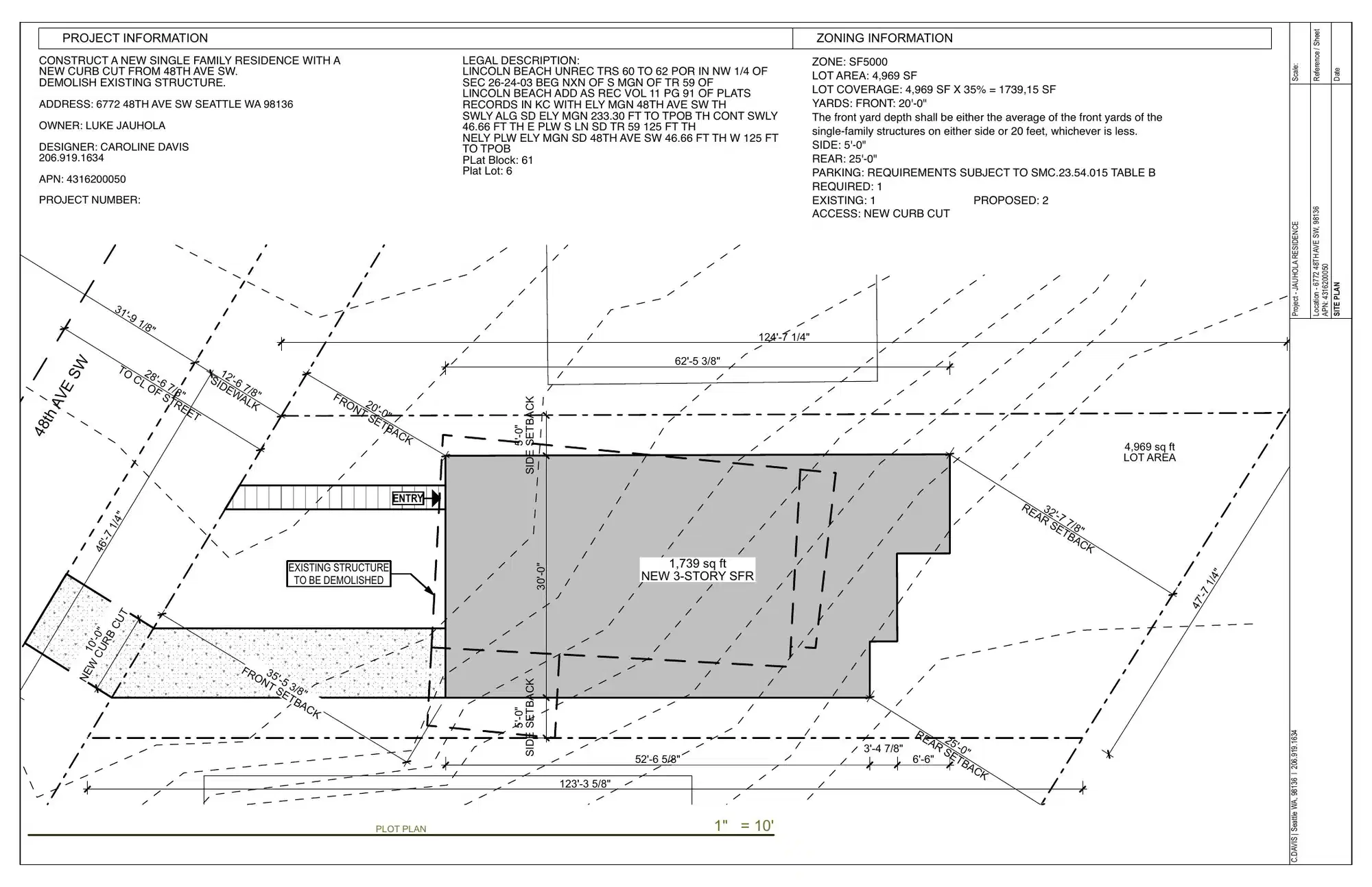 Site plan for 6772 48th Ave SW