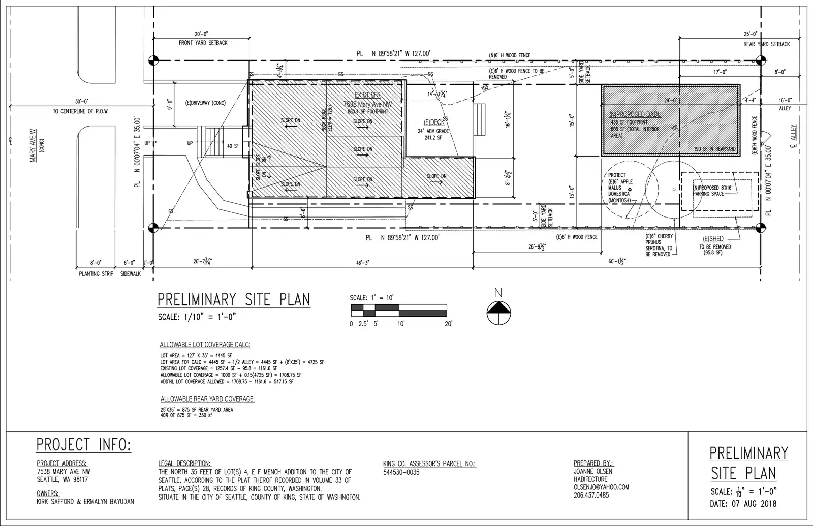 Site plan for 7538 Mary Ave NW