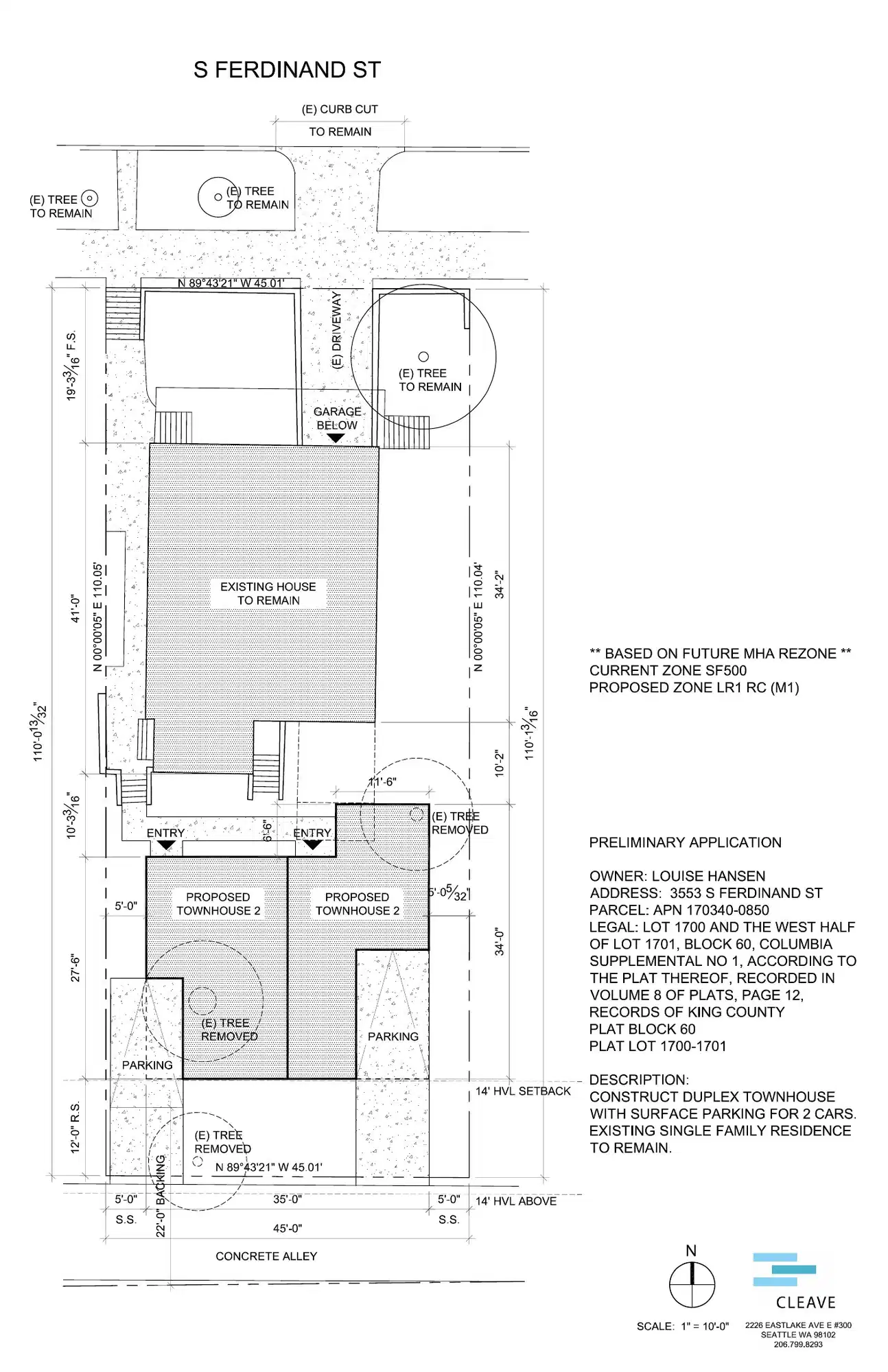 Site plan for 3553 S Ferdinand St