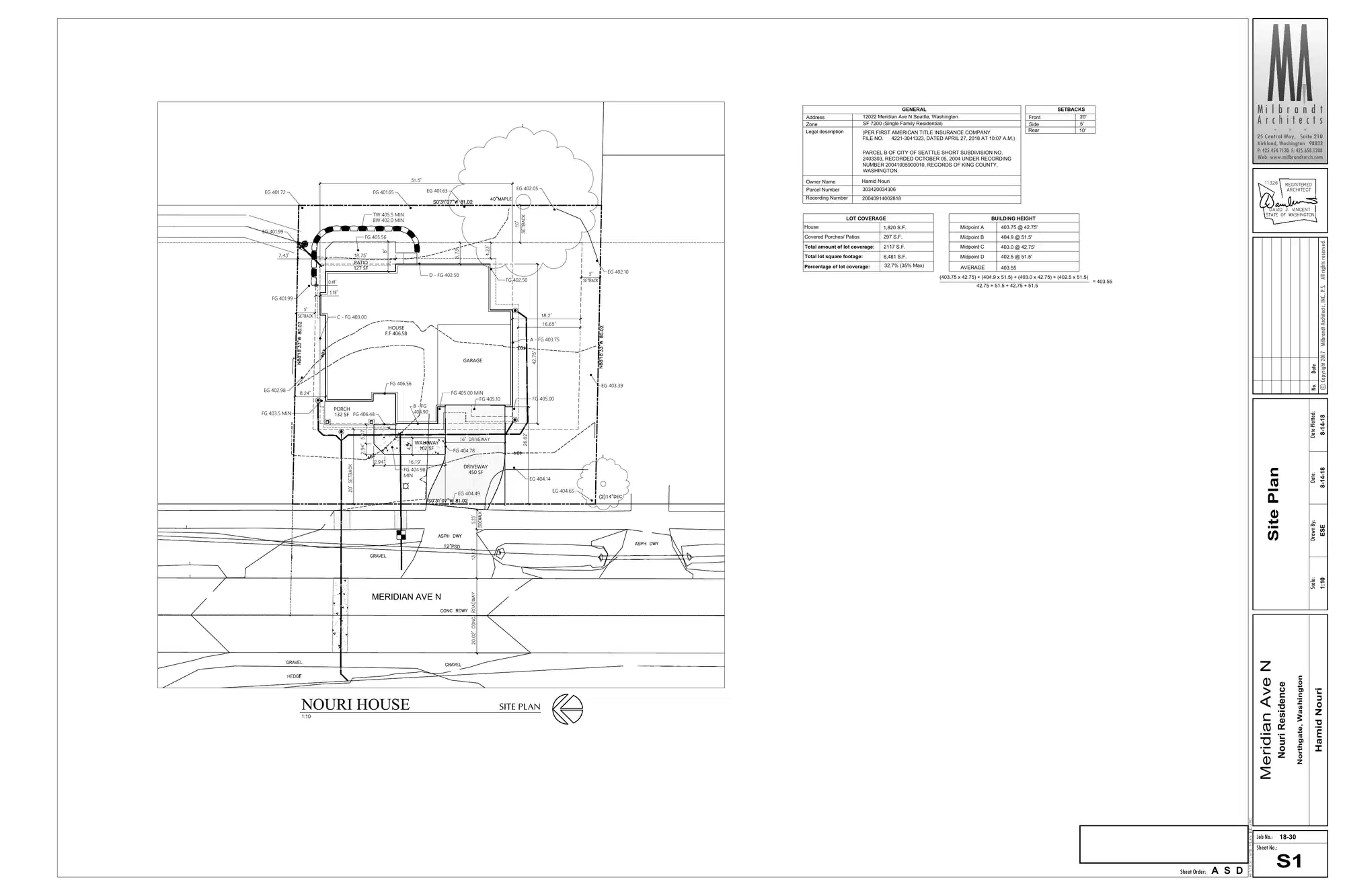 Site plan for 12022 Meridian Ave N