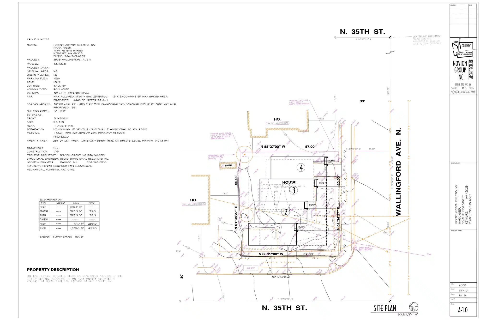 Site plan for 3503 Wallingford Ave N