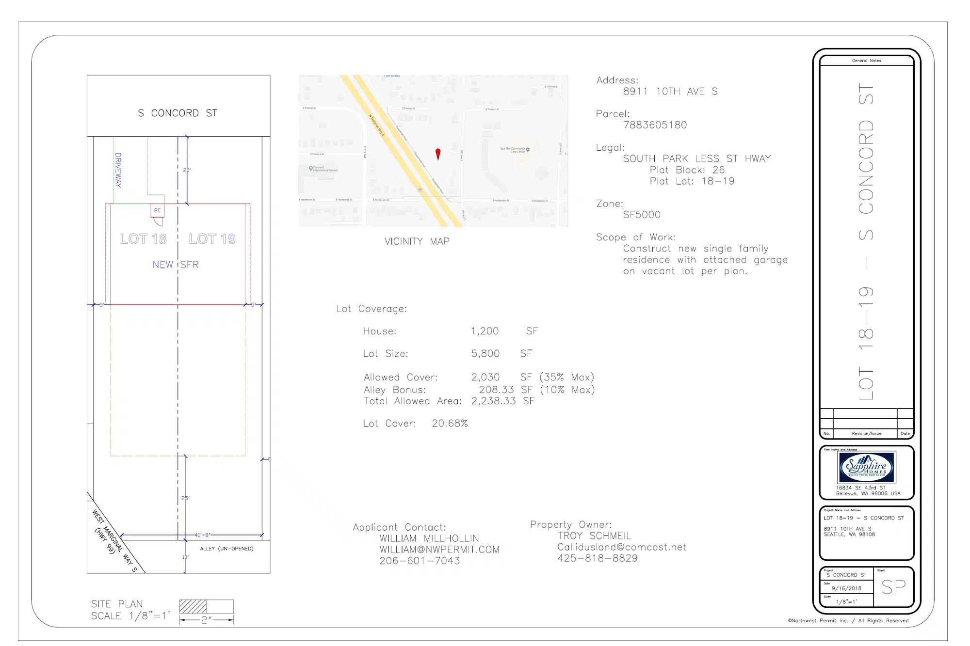 Site plan for 849 S Concord St