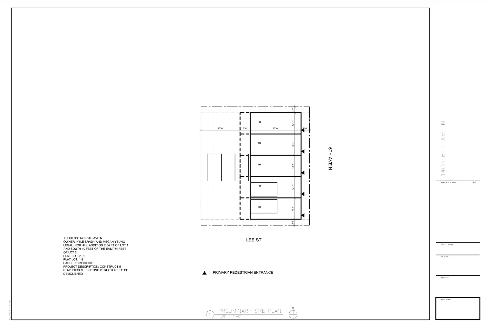 Site plan for 1405 6th Ave N