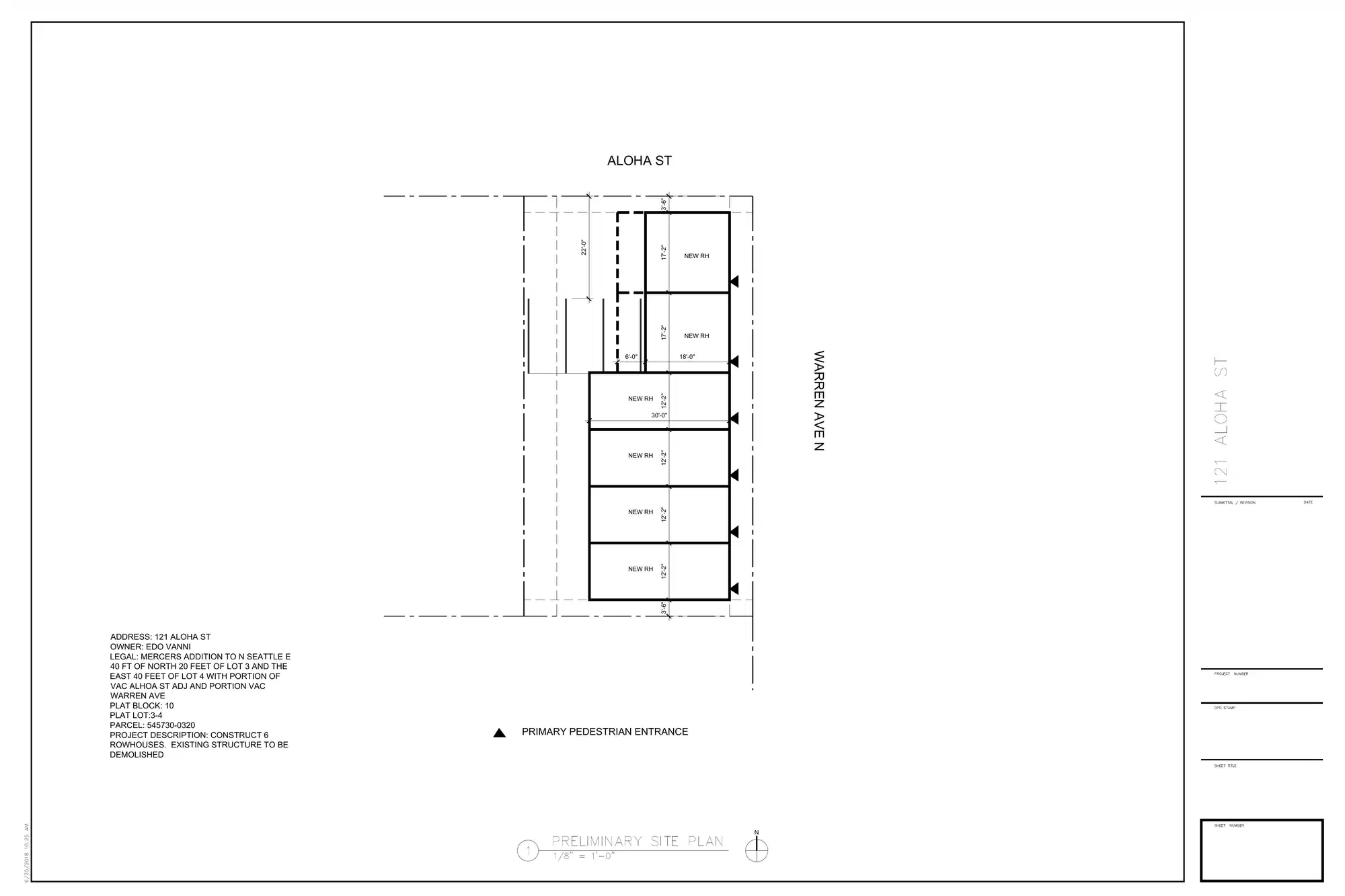 Site plan for 121 Aloha St