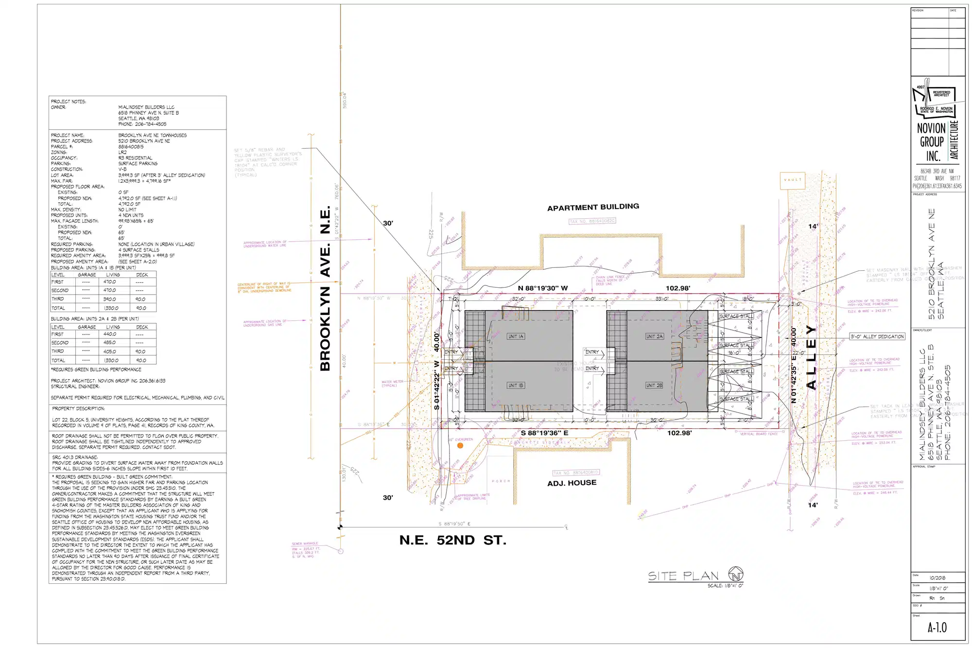 Site plan for 5212 Brooklyn Ave NE