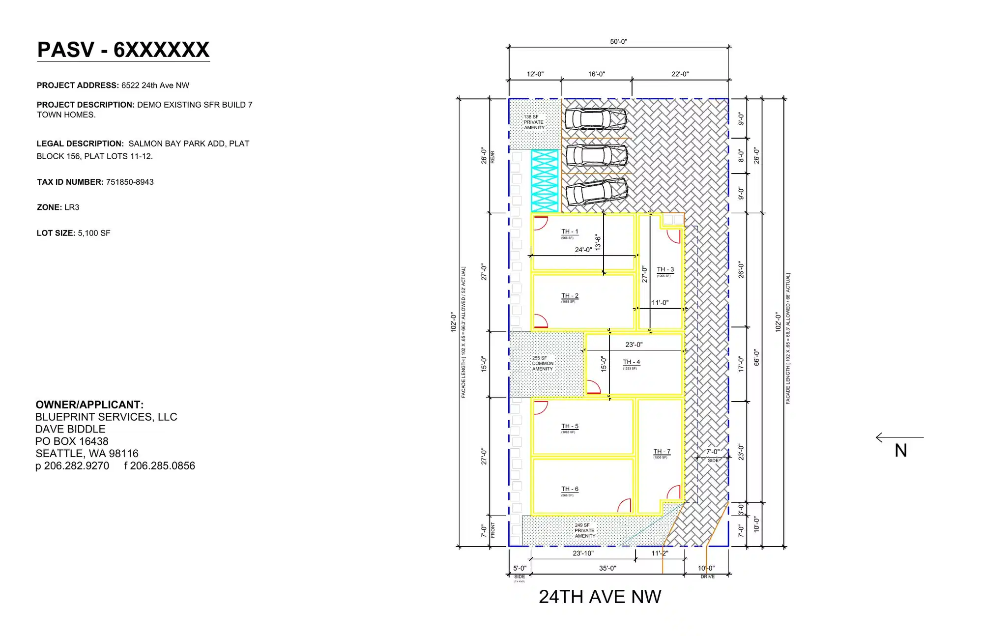 Site plan for 6522 24th Ave NW