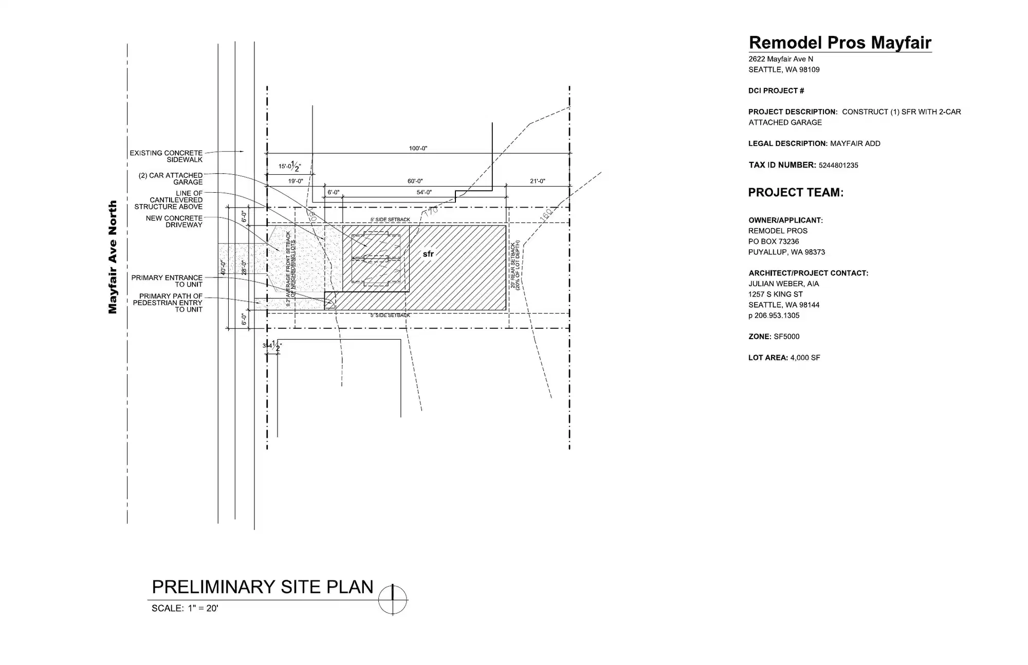 Site plan for 2622 Mayfair Ave N