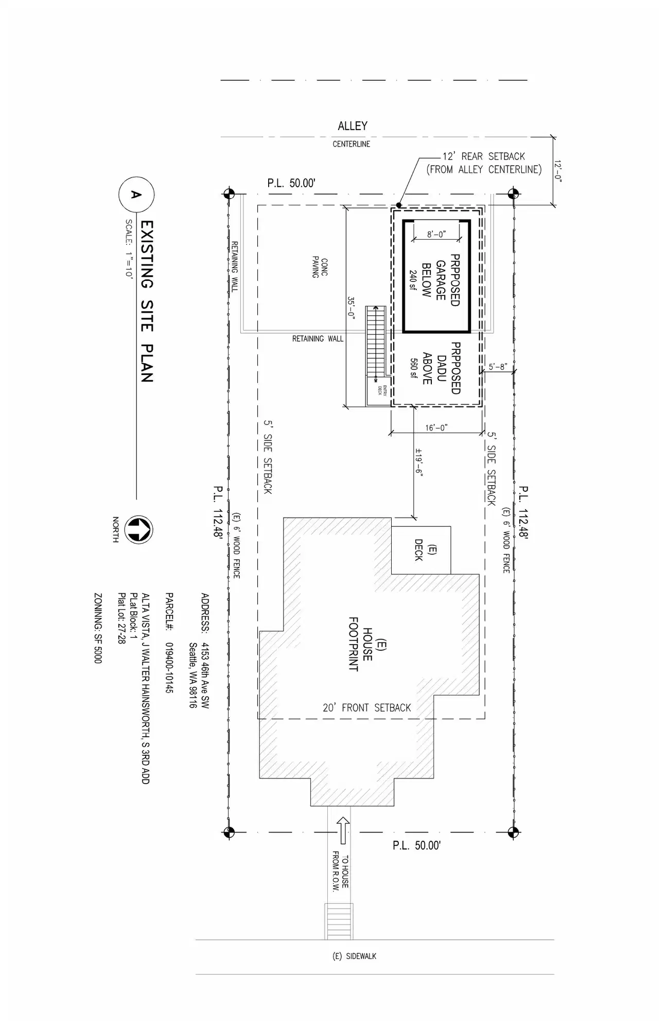 Site plan for 4153 46th Ave SW