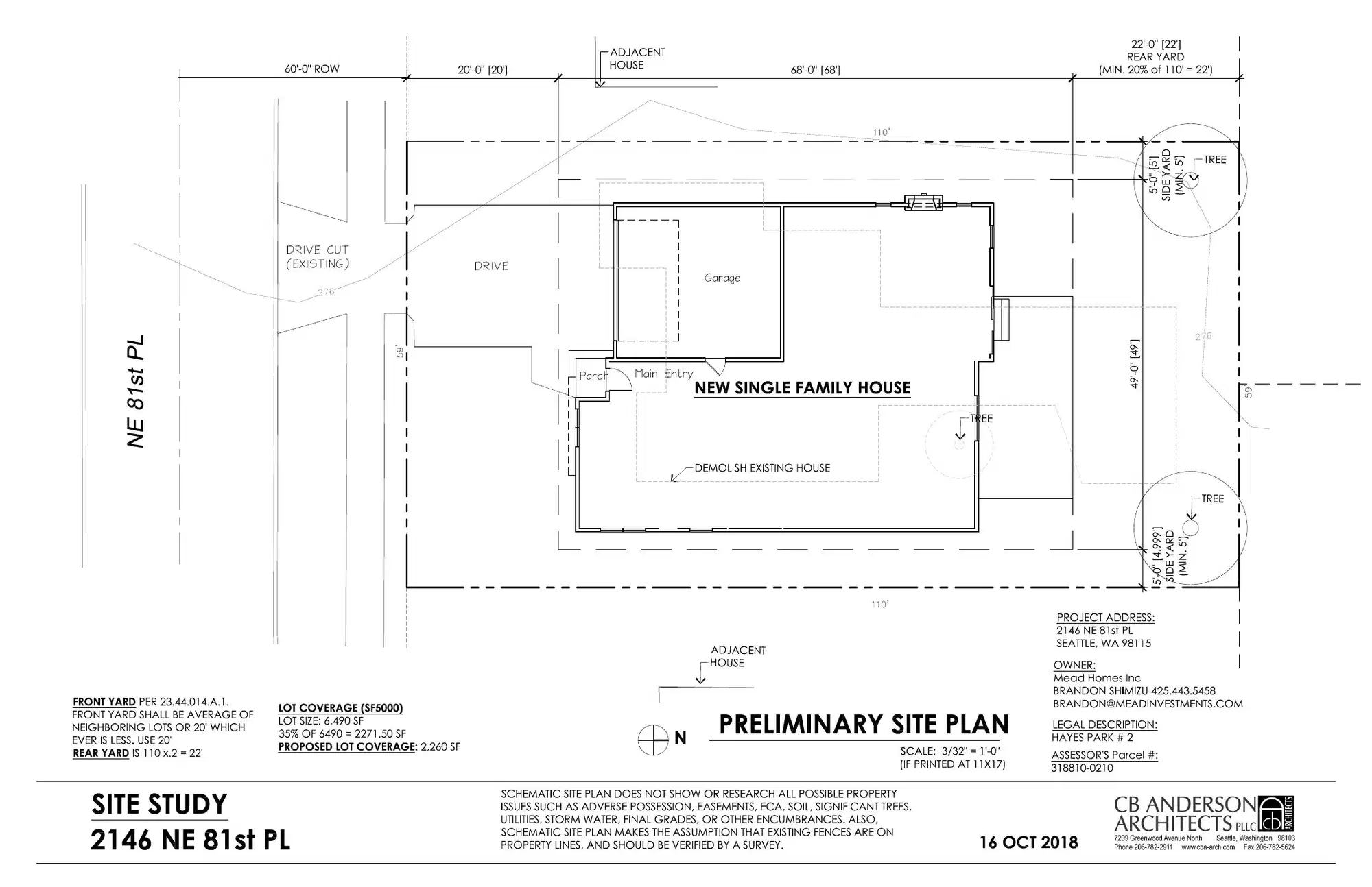 Site plan for 2146 NE 81st Pl