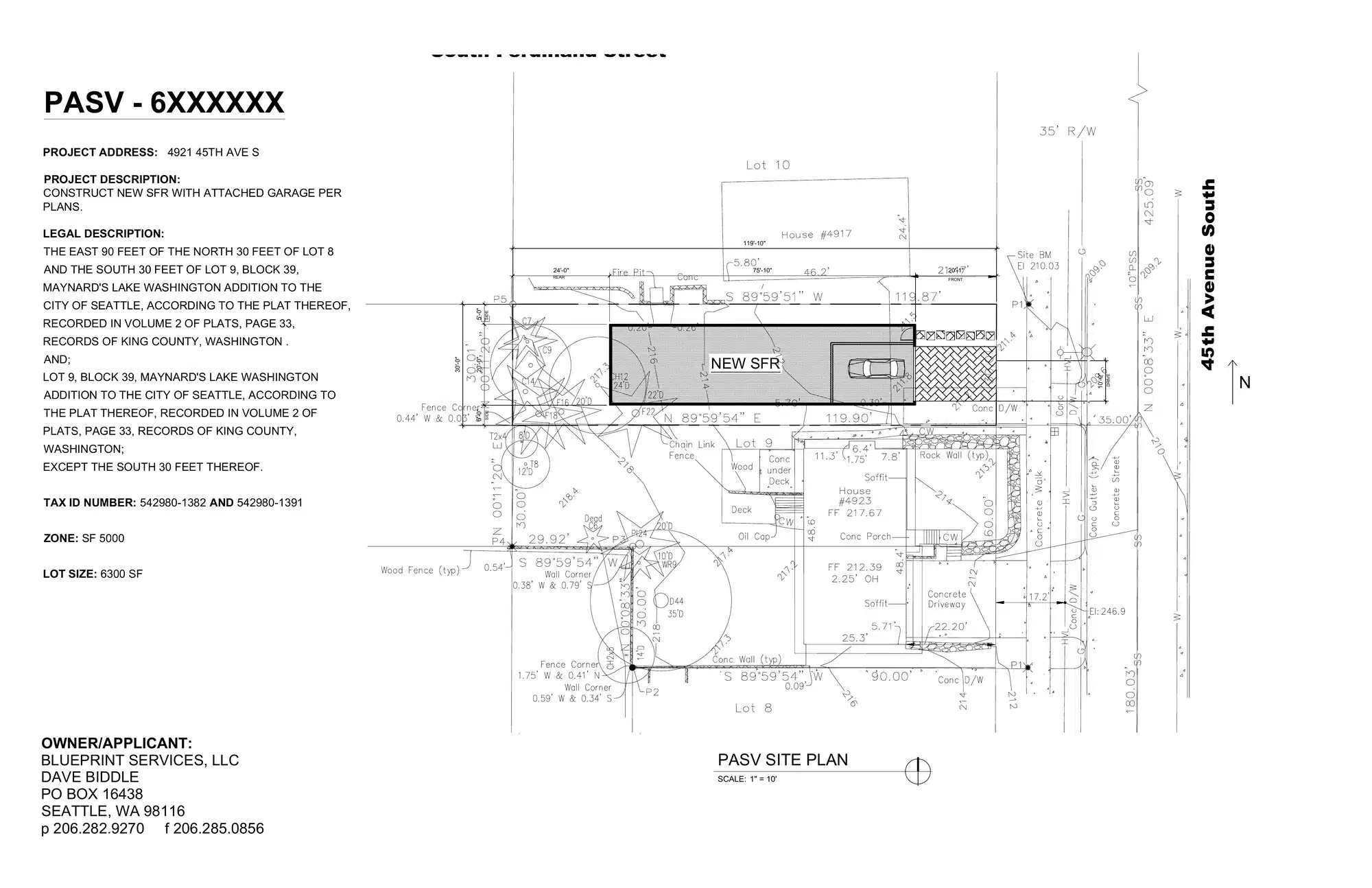 Site plan for 4921 45th Ave S
