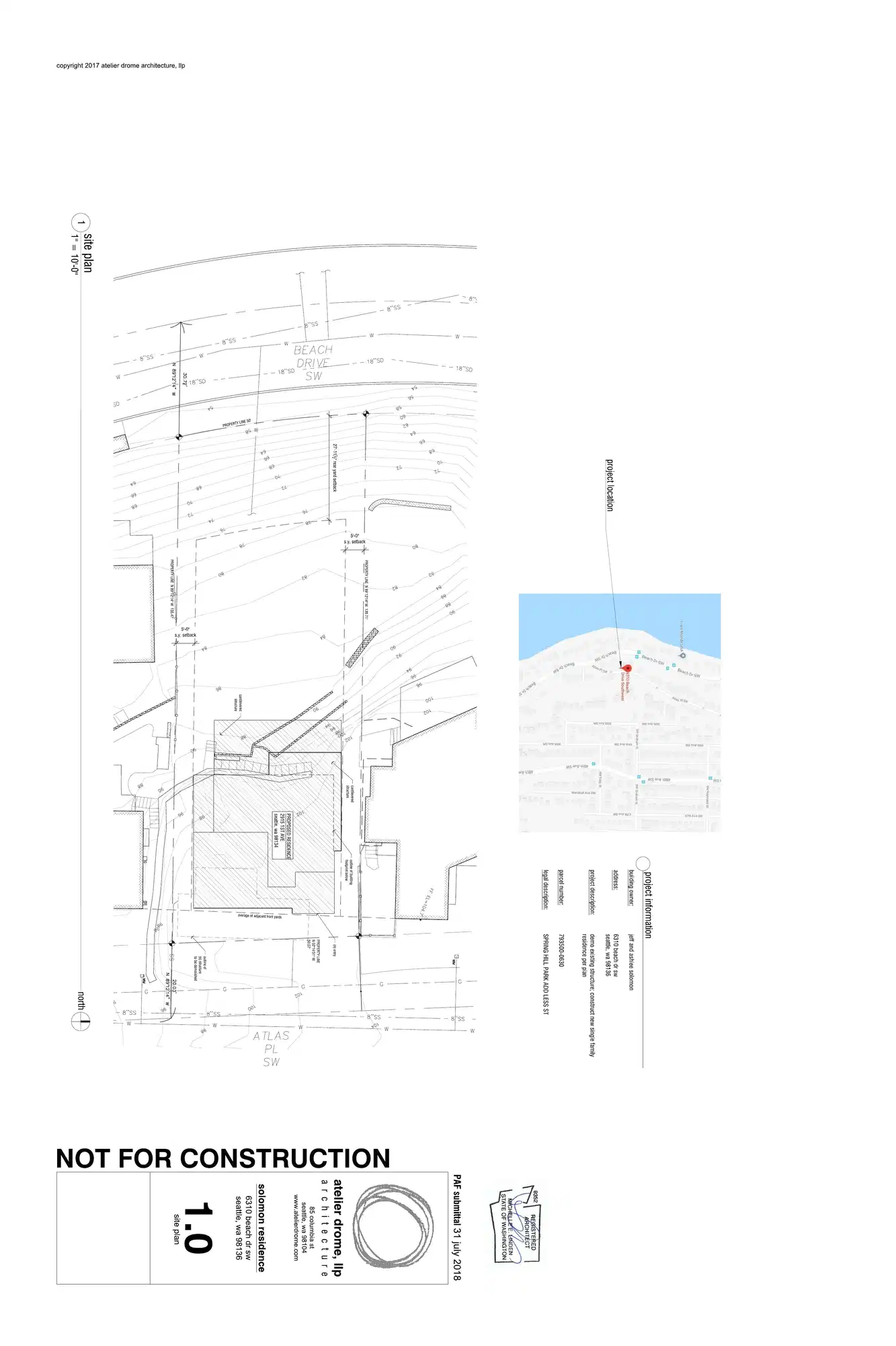 Site plan for 6310 Beach Dr SW