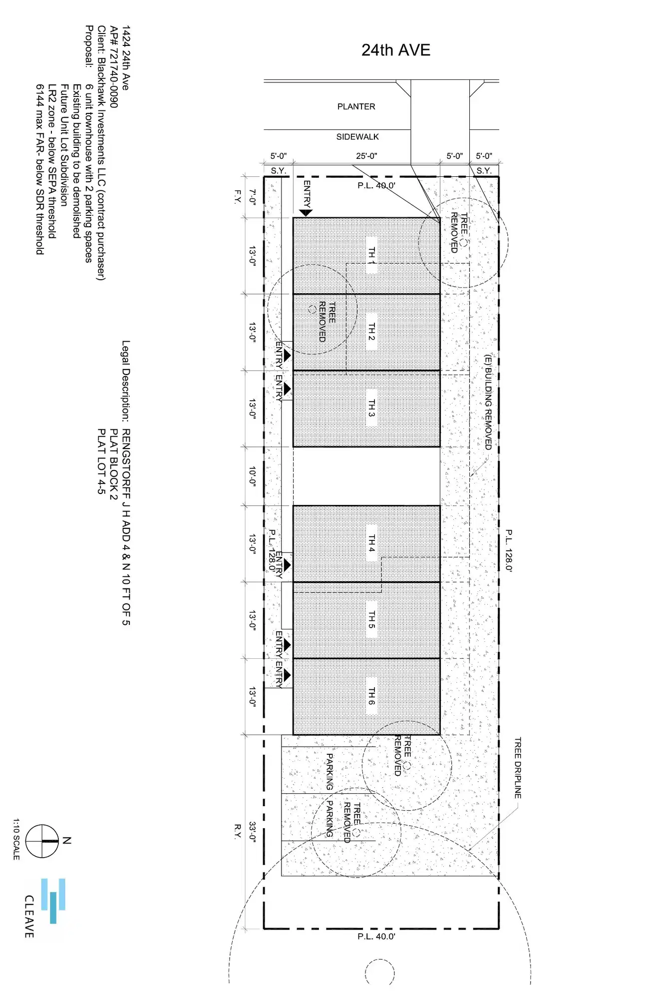Site plan for 1424 24th Ave