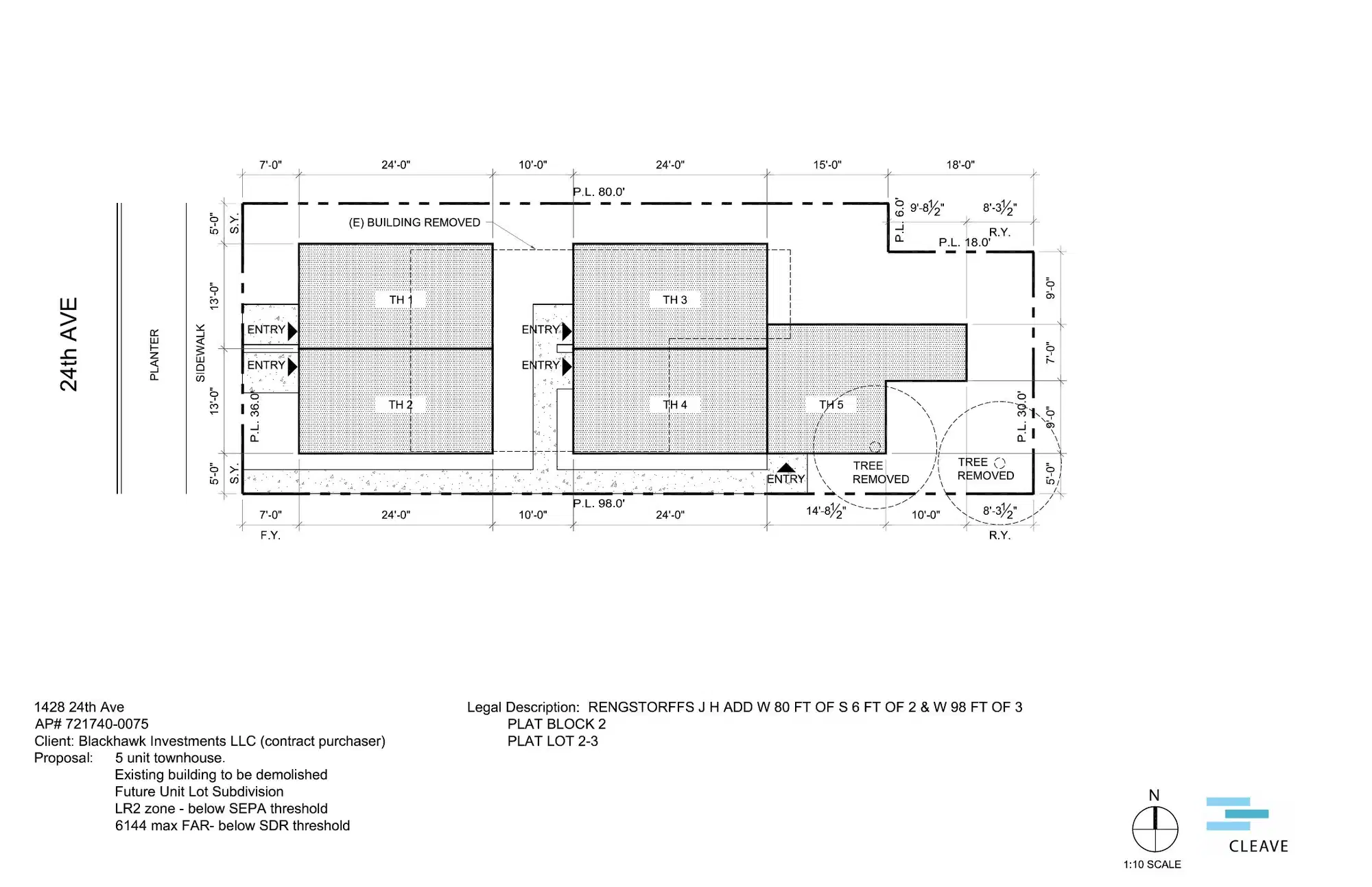 Site plan for 1428 24th Ave