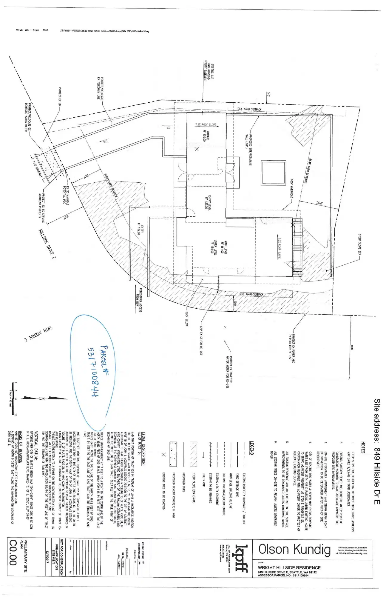 Site plan for 849 Hillside Dr E