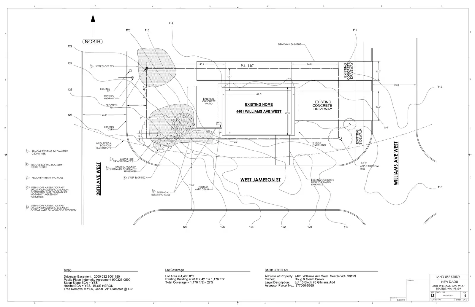 Site plan for 4401 Williams Ave W