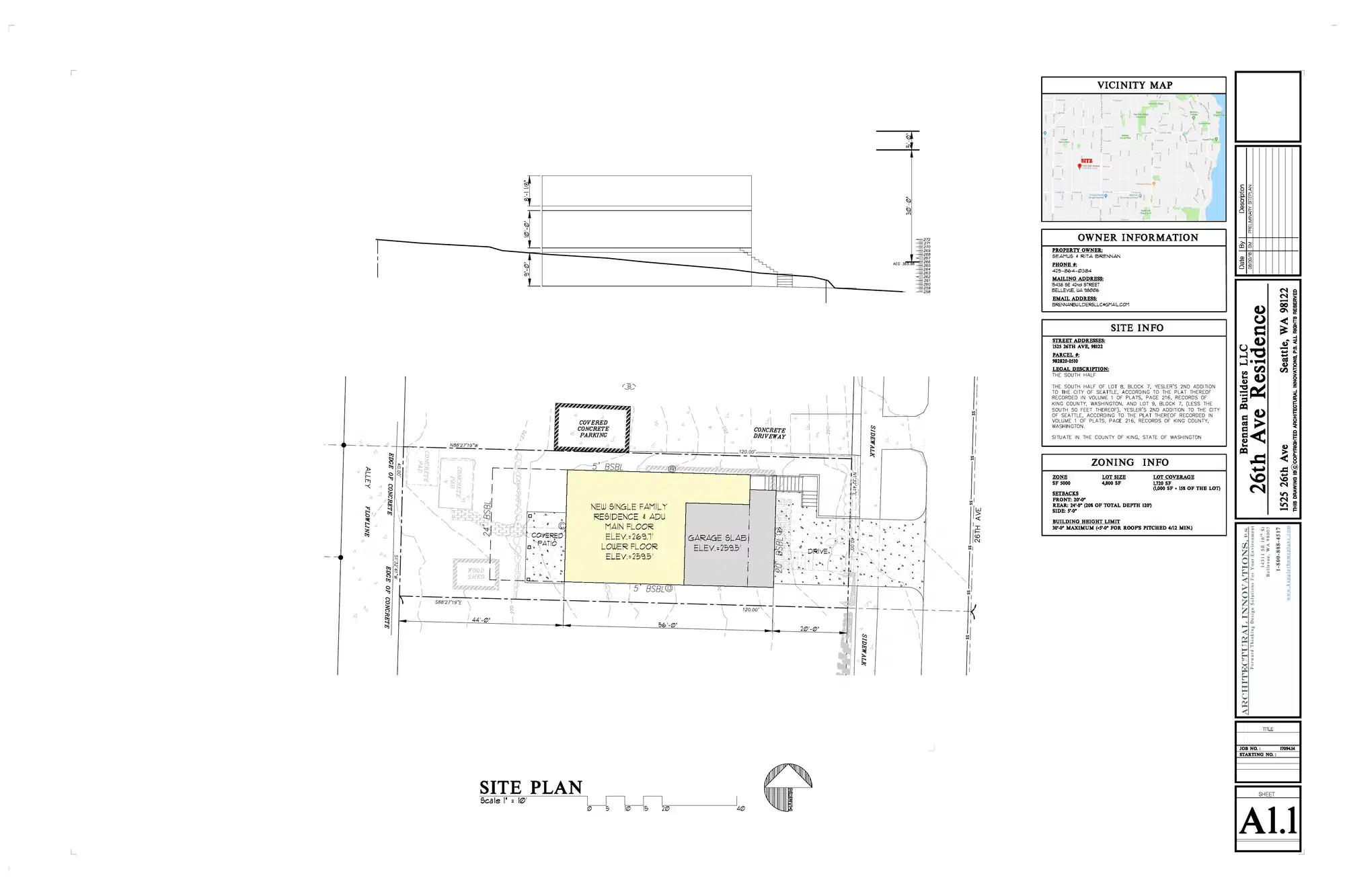 Site plan for 1525 26th Ave