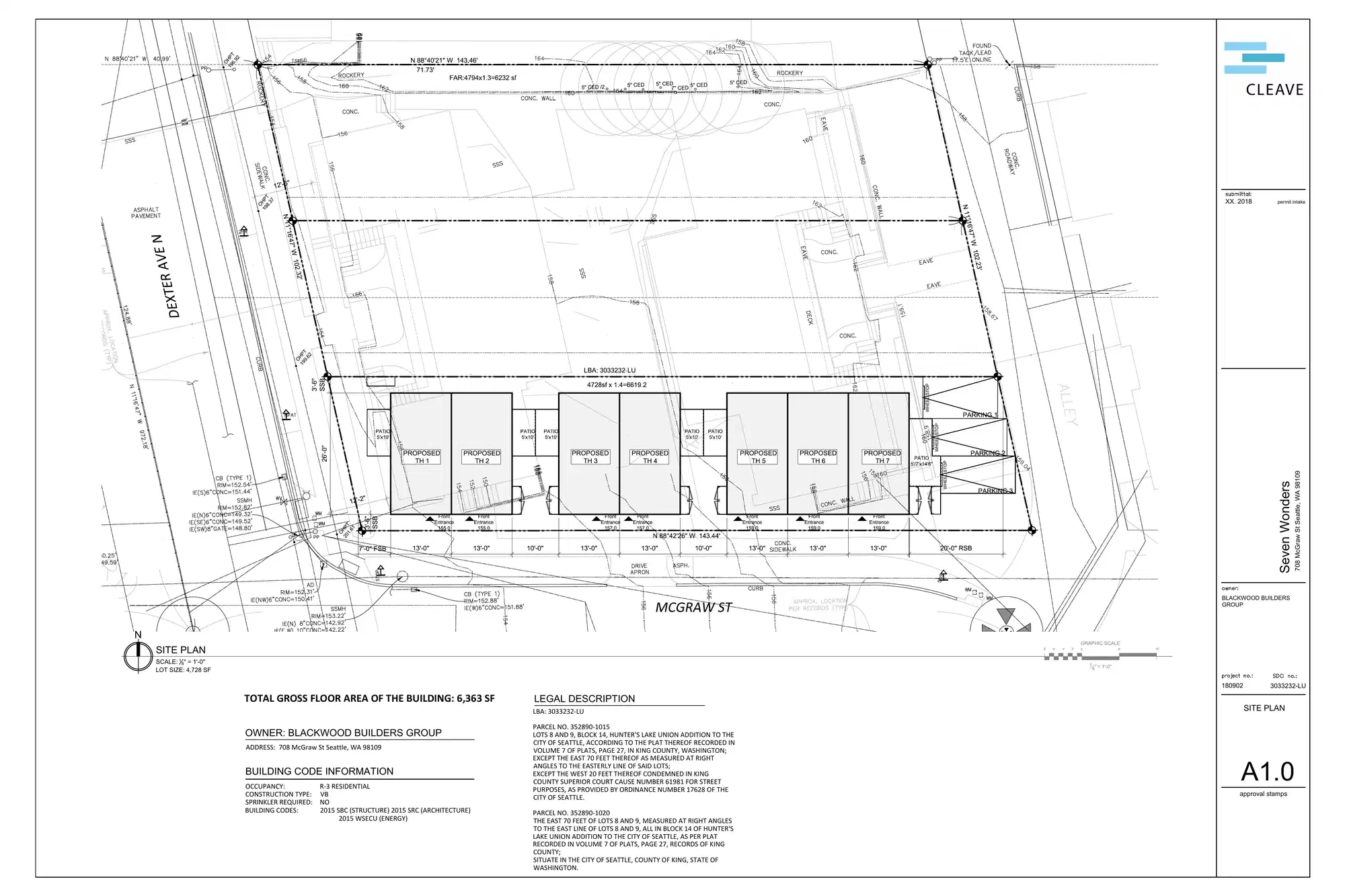 Site plan for 2408 E Dexter Ave N