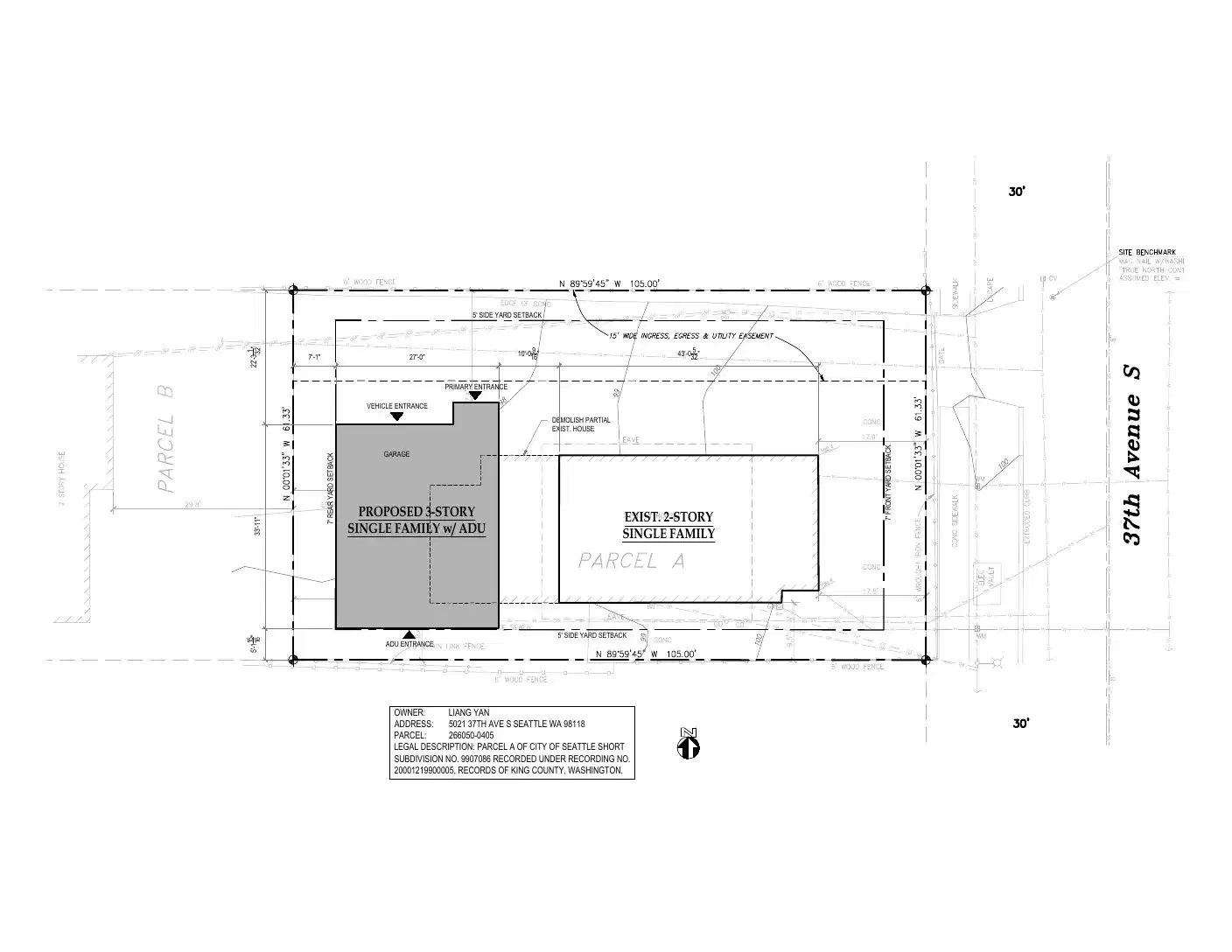 Site plan for 5023 37th Ave S