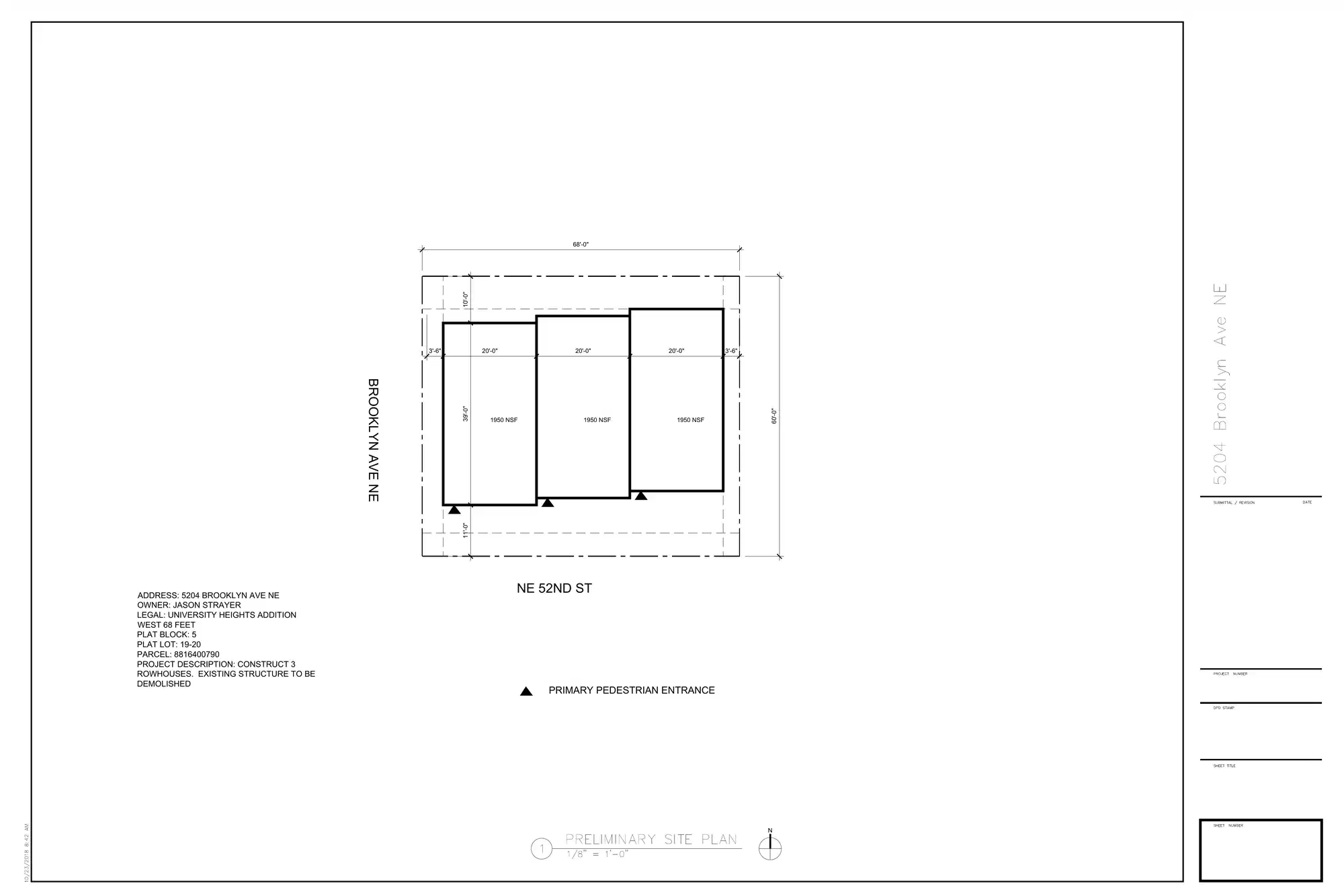 Site plan for 1300 NE 52nd St