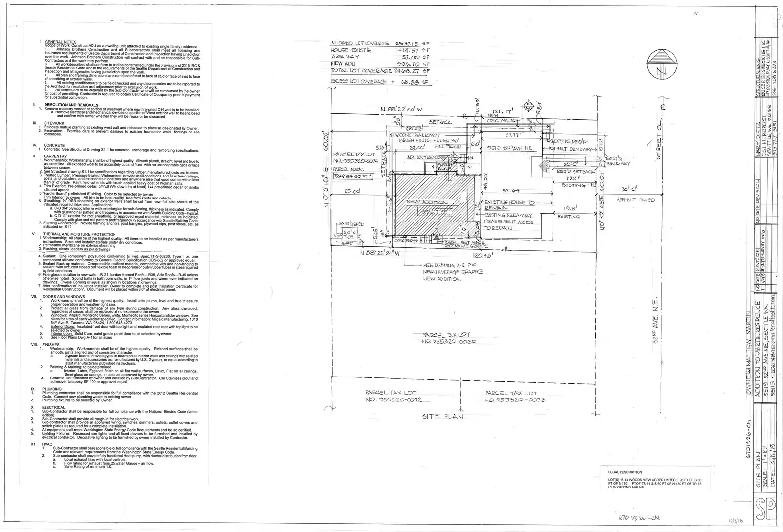 Site plan for 9519 32nd Ave NE