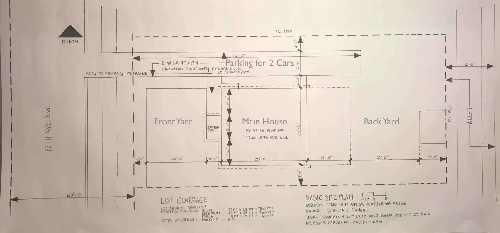 Site plan for 7720 15th Ave SW