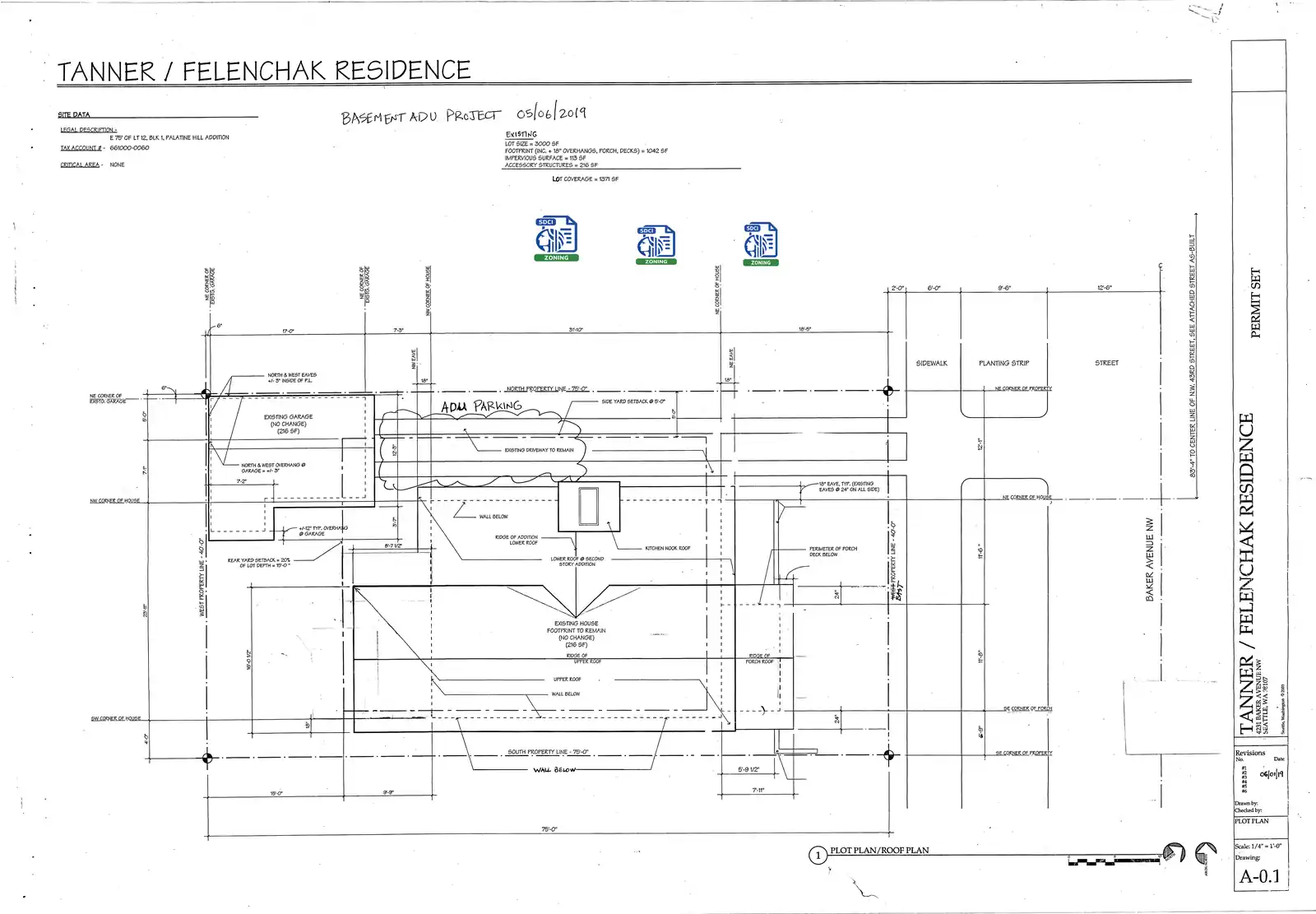 Site plan for 4231 Baker Ave NW