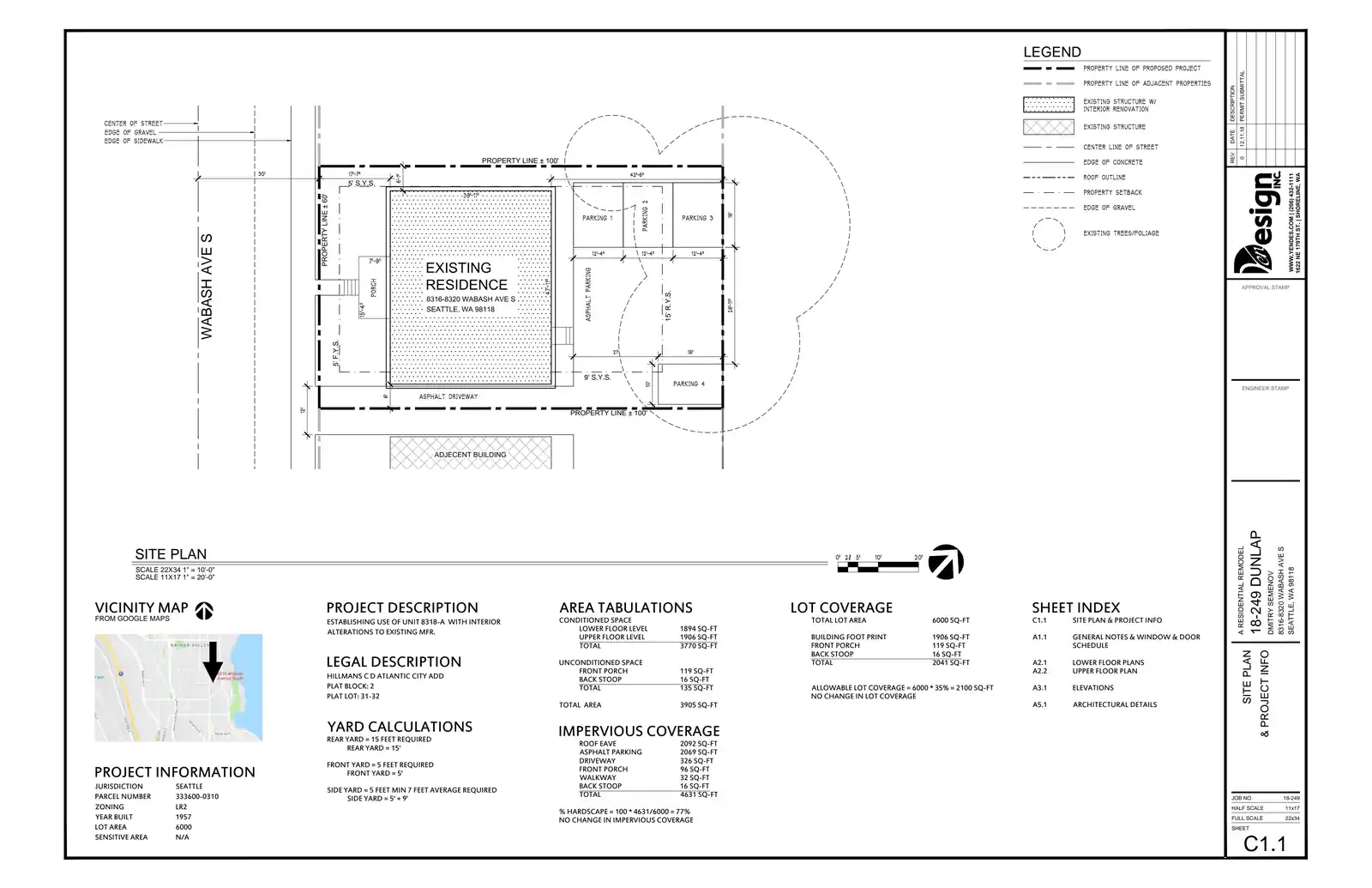 Site plan for 8316 Wabash Ave S