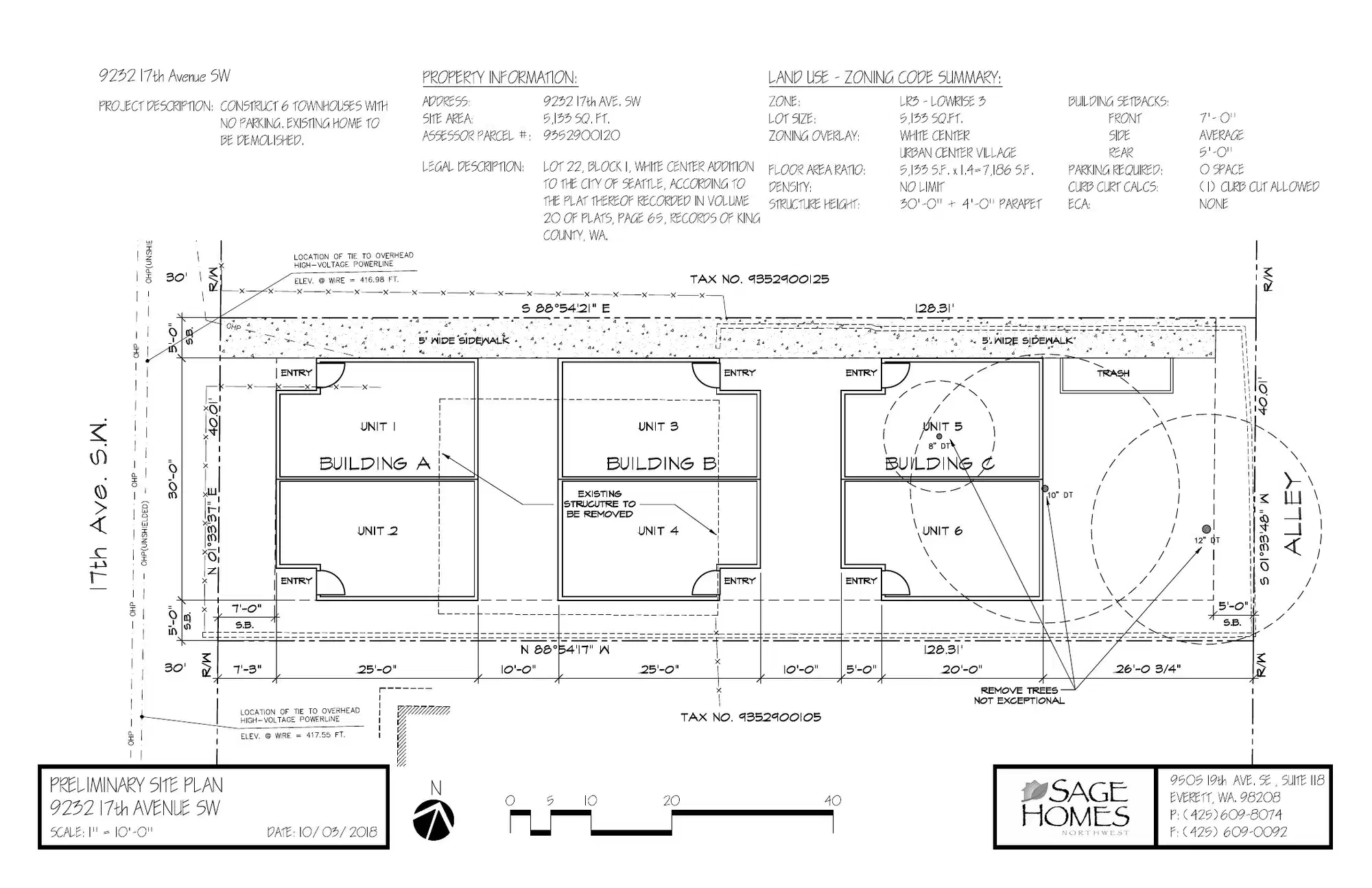 Site plan for 9236 17th Ave SW