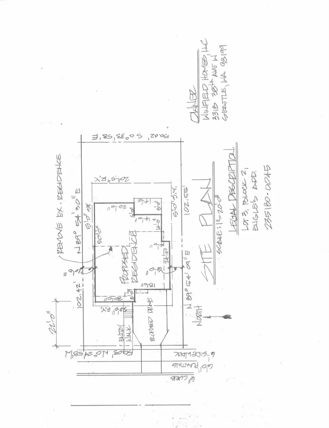Site plan for 3318 38th Ave W